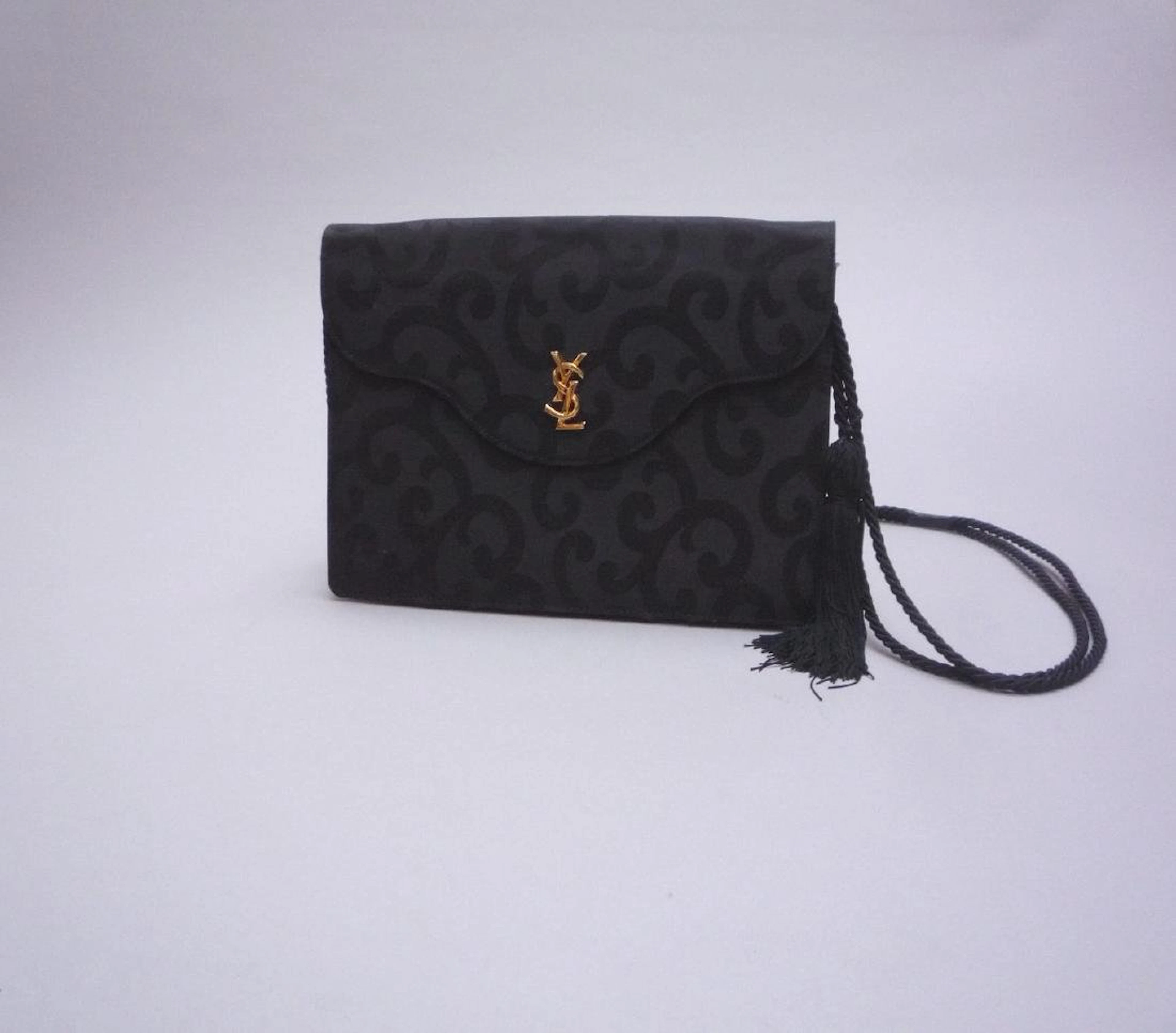 YVES SAINT LAURENT - circa 1990 SAC DU SOIR en tissu