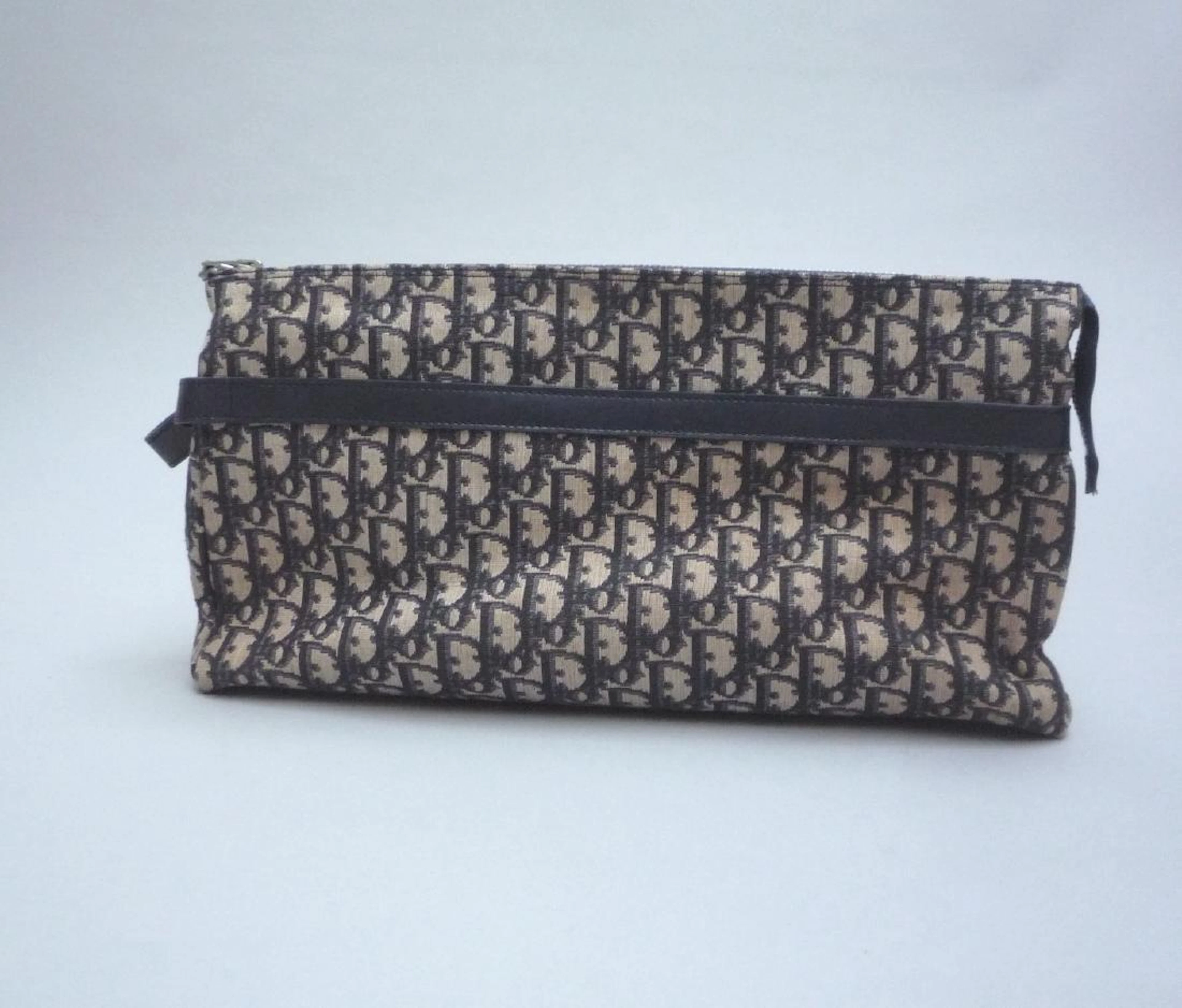 Christian DIOR - SAC vintage en toile monogrammée bleue
