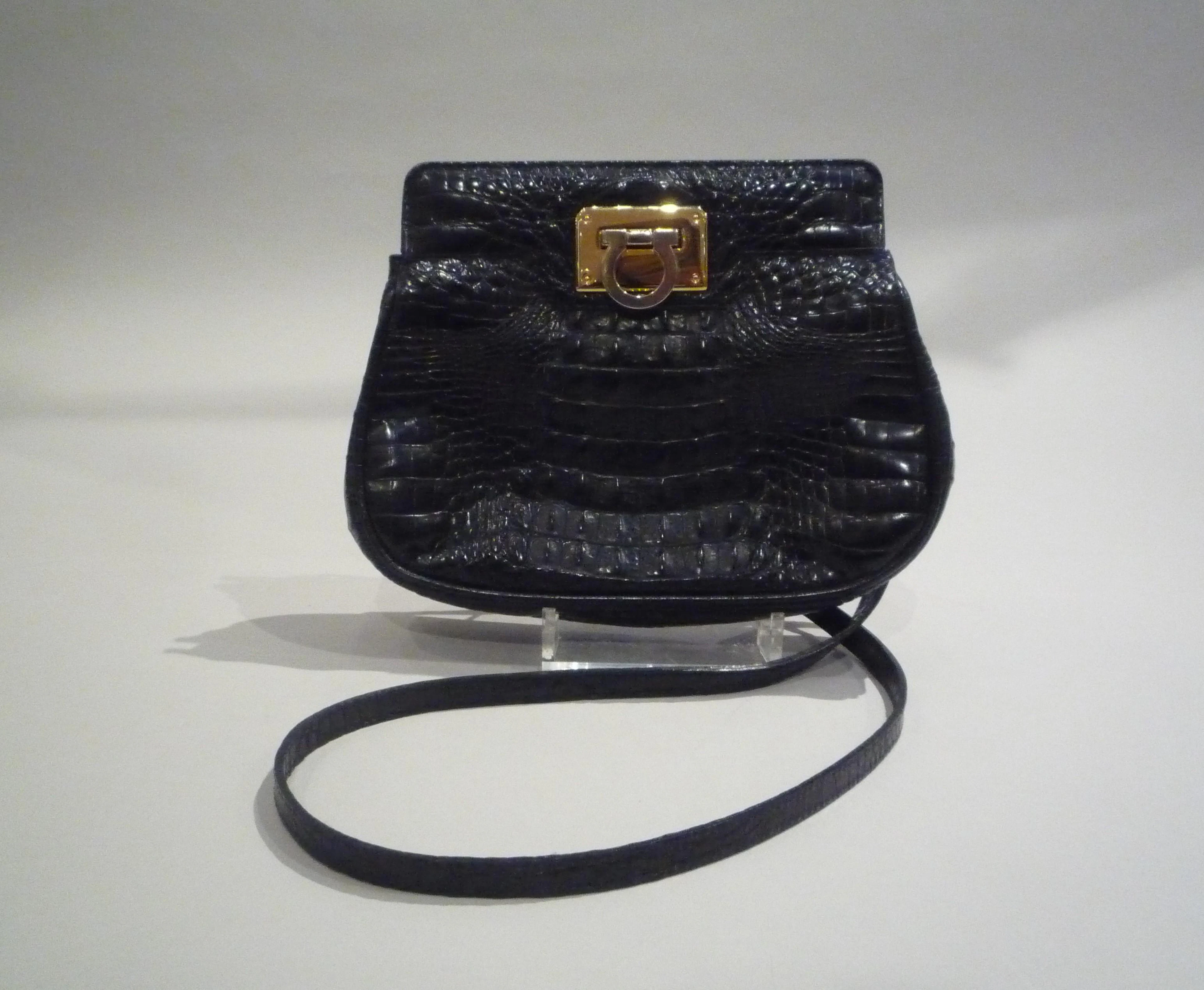 SALVATORE FERRAGAMO PETIT SAC vintage en alligator