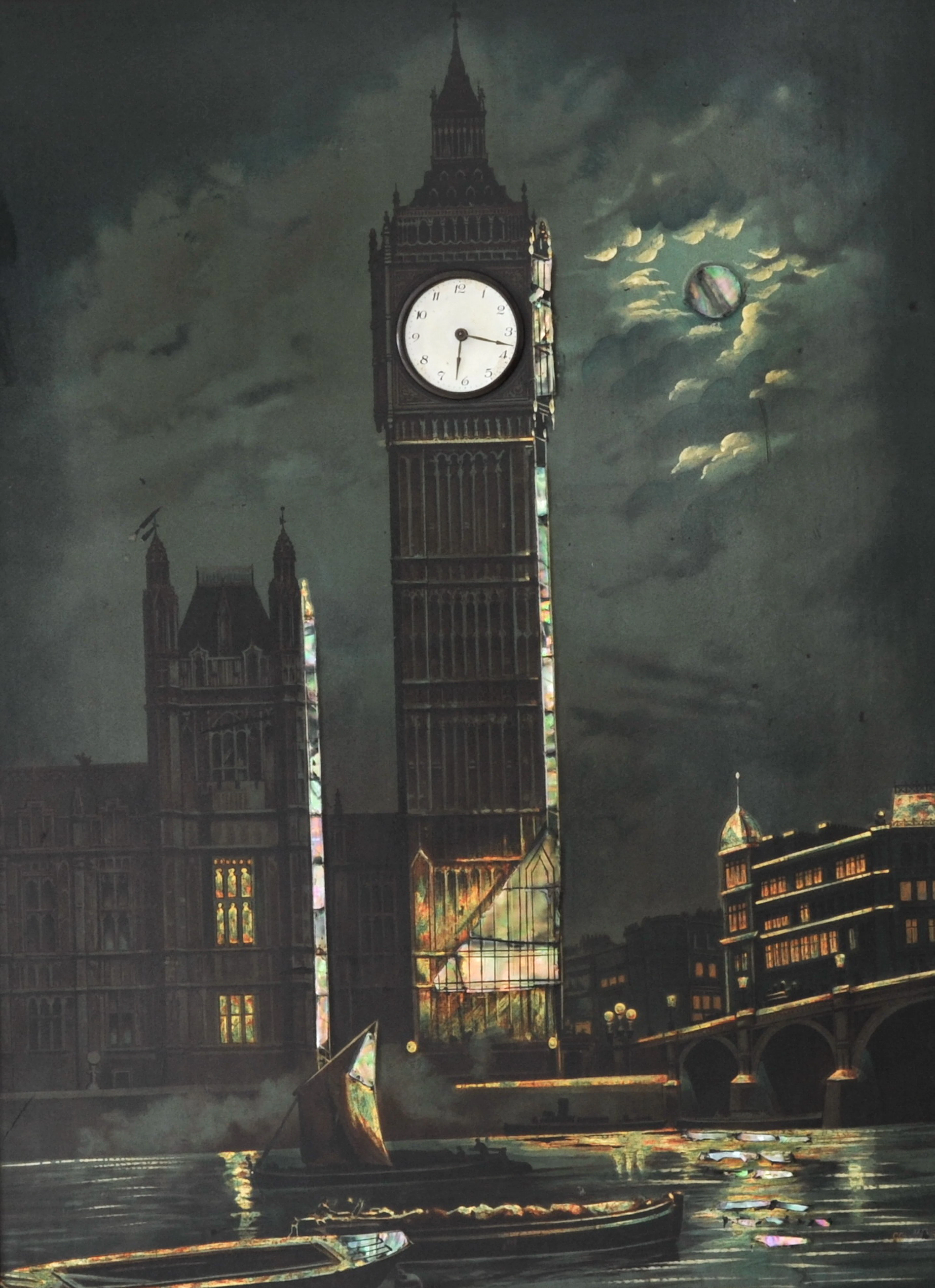 BILDER-UHR. "Big Ben - London", um 1920.