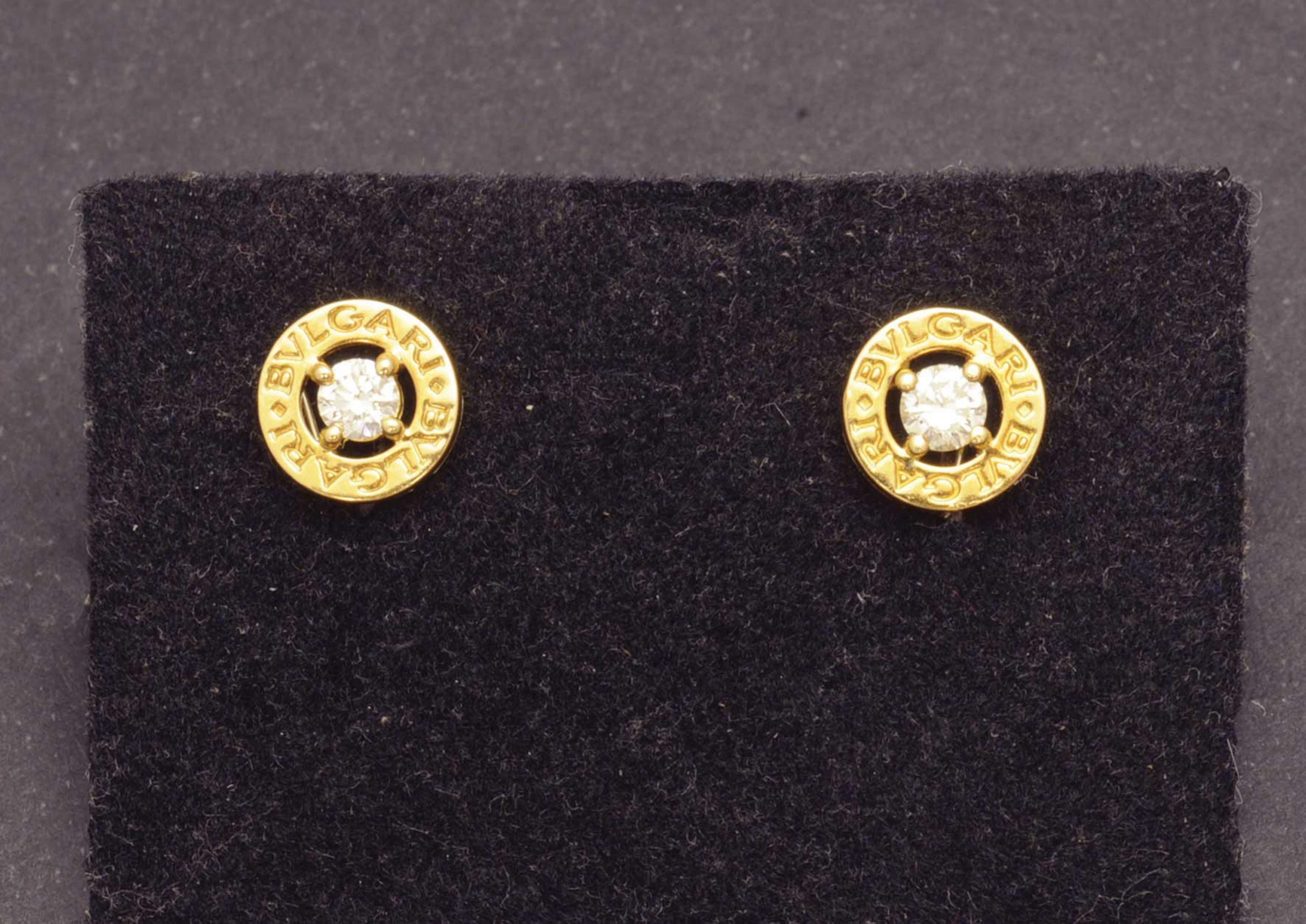 Pendientes de oro Bulgari con diamantes