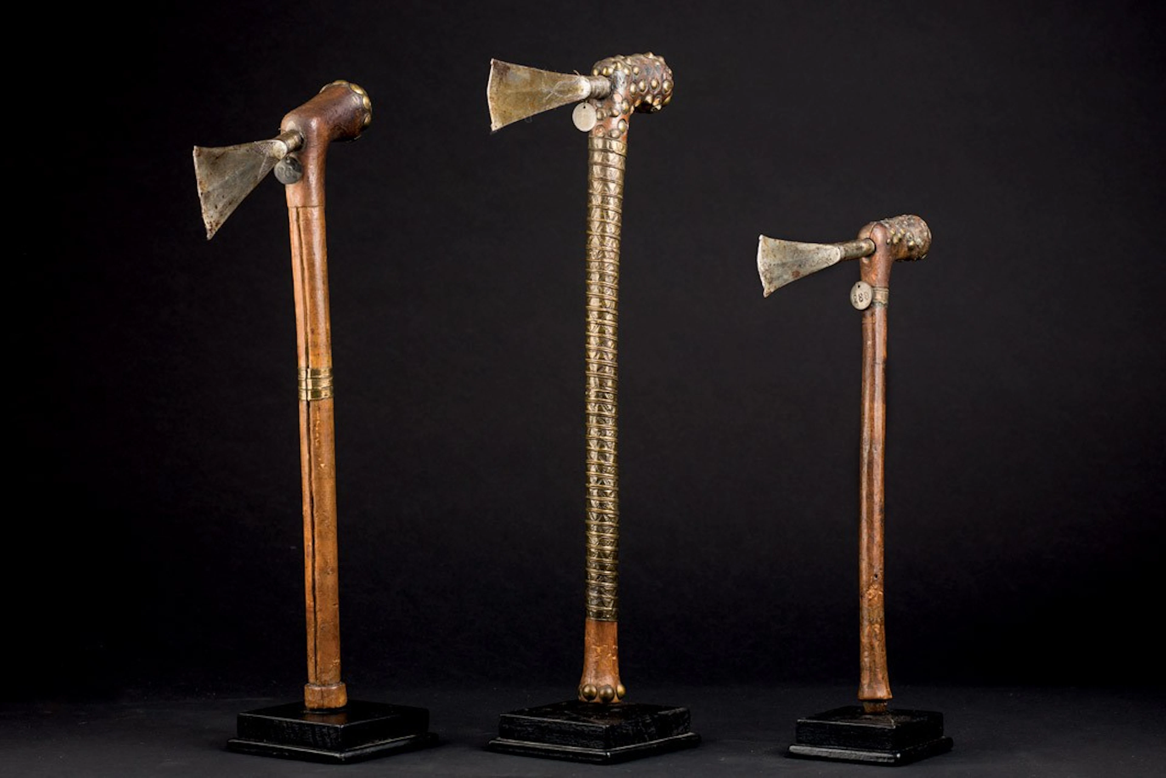 3 Azuelas de jefe Lunda, R. D. Congo