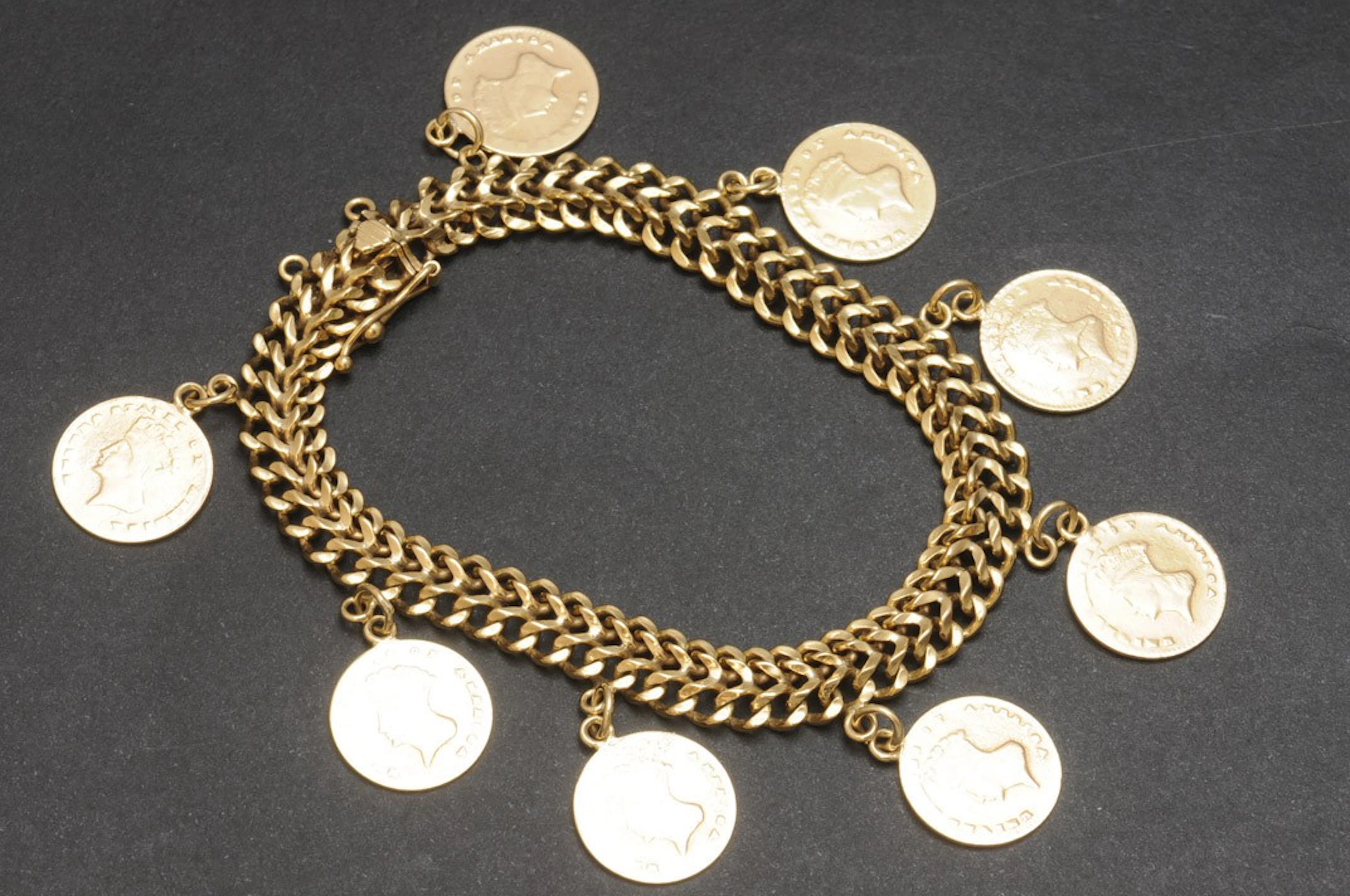 Pulsera de oro con monedas