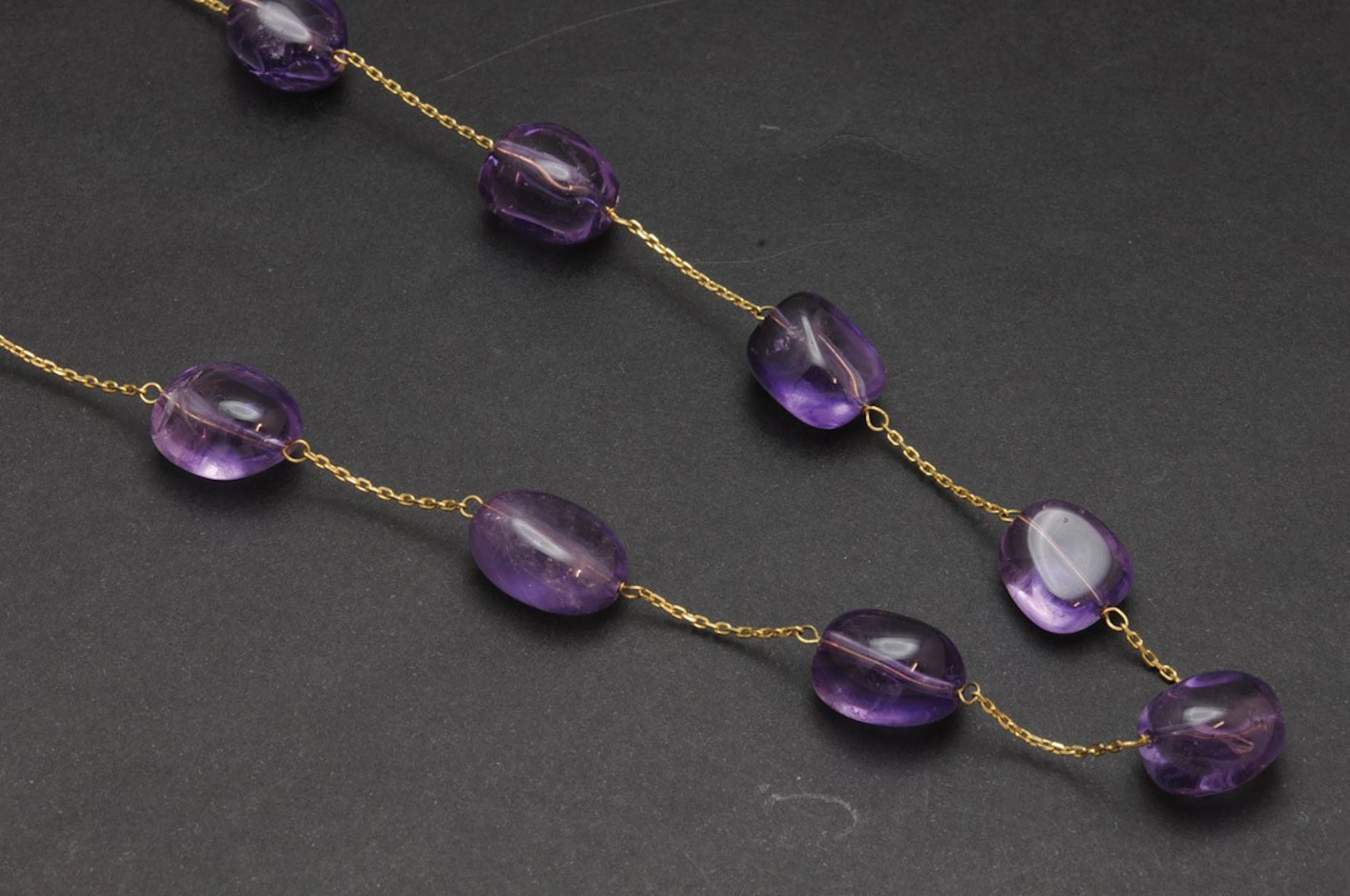 Collar de amatistas y oro