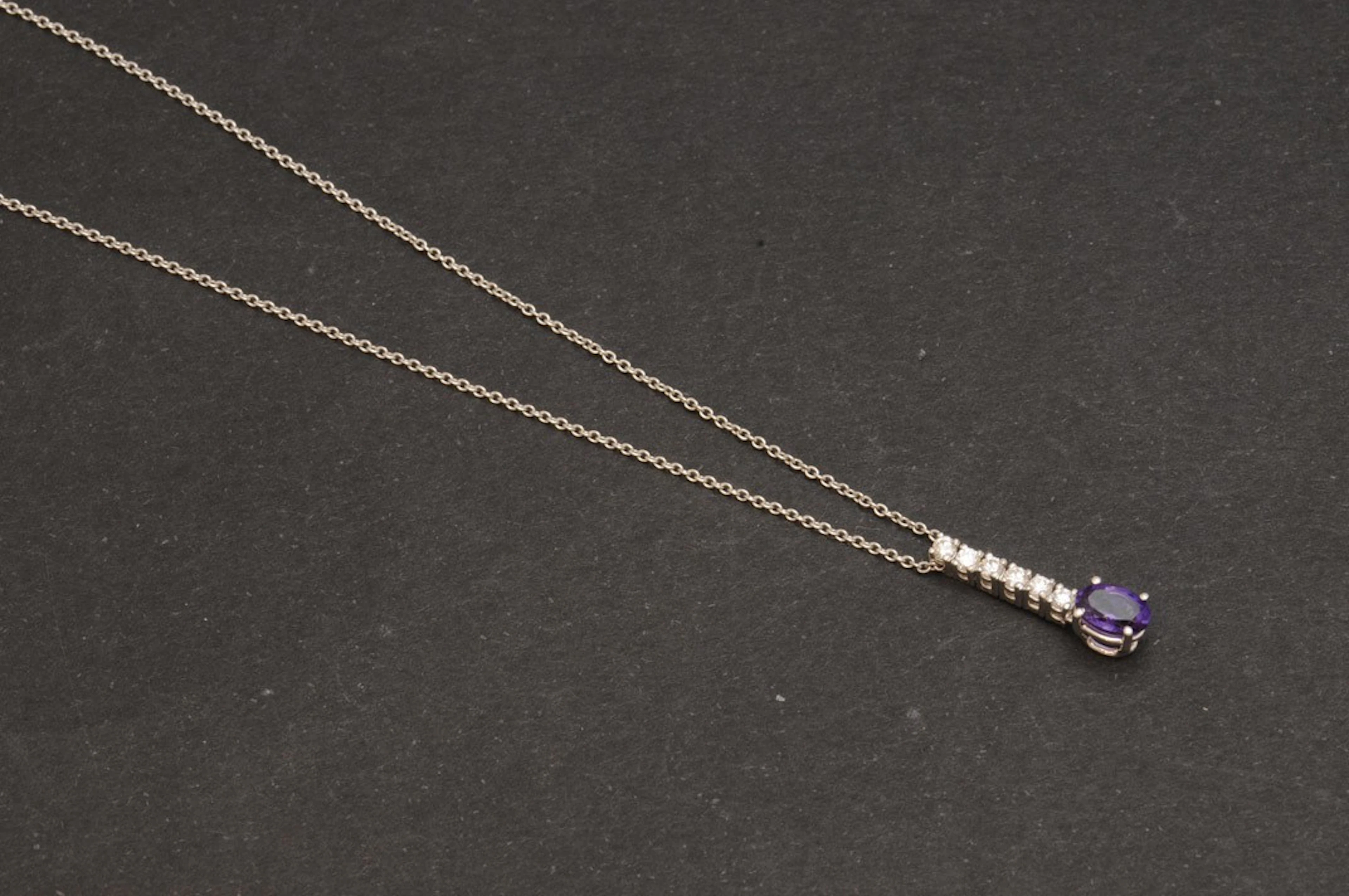 Colgante de amatista y brillantes