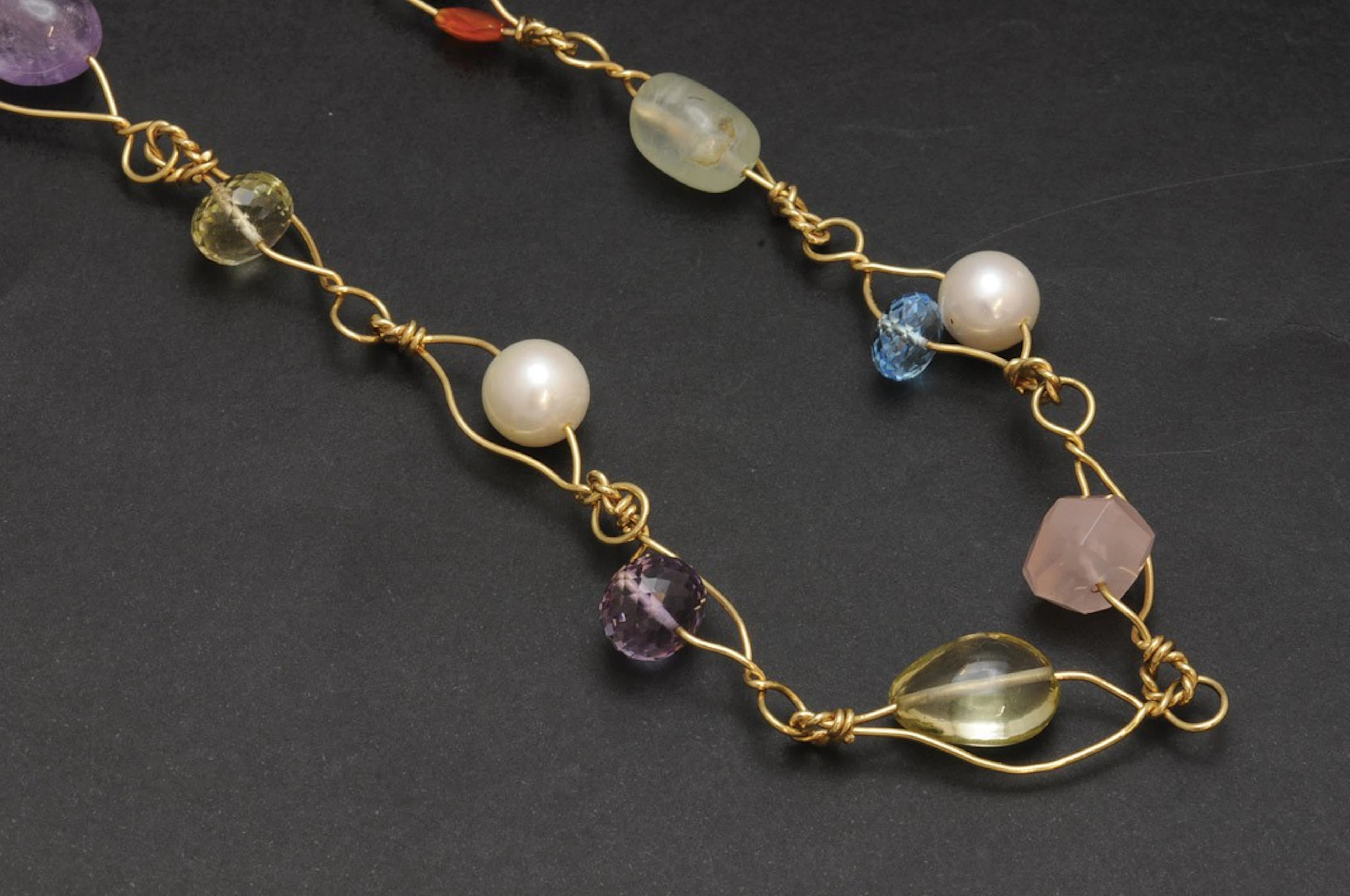 Collar TOUS de oro con piedras de color