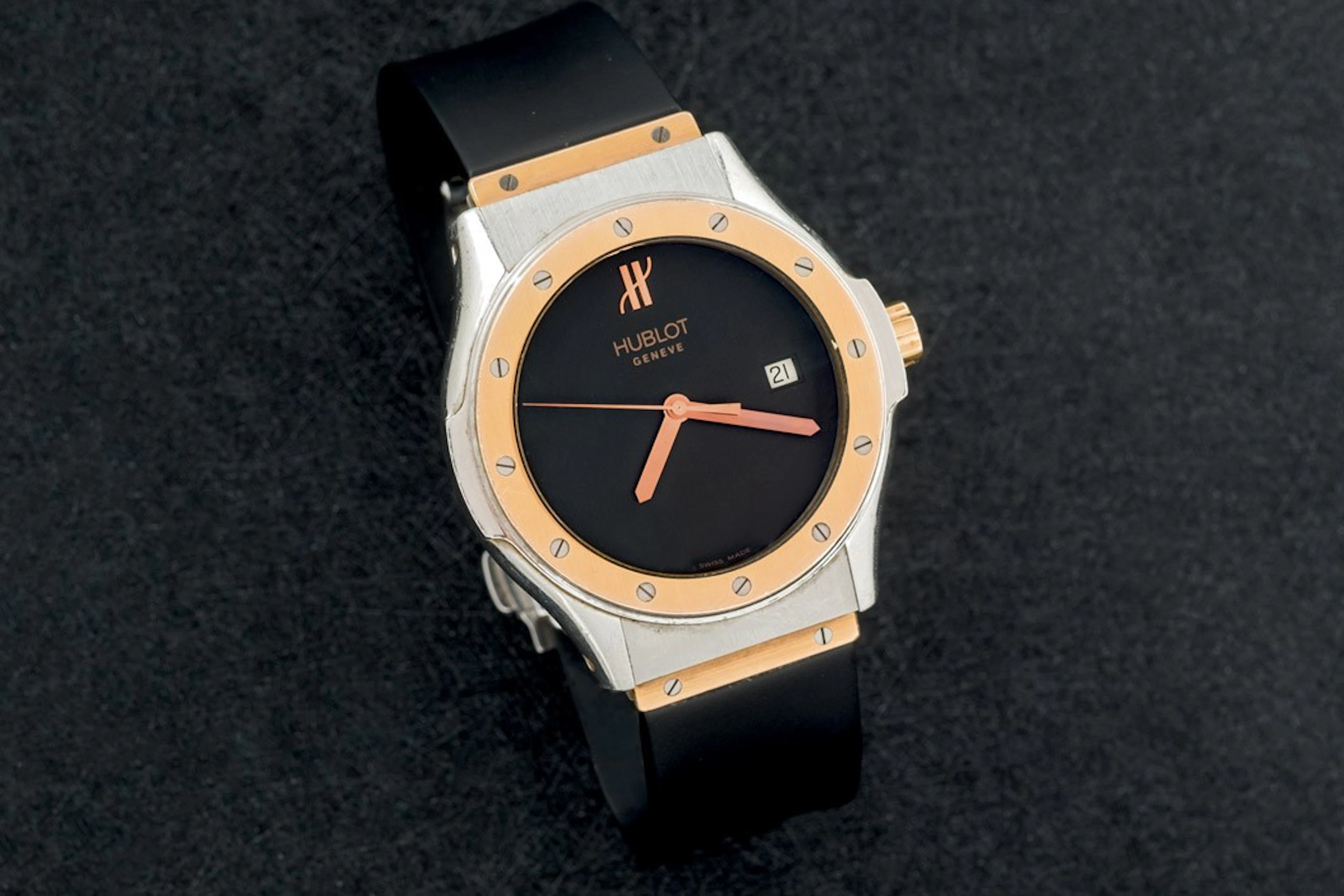 Reloj de pulsera Hublot de acero y oro. Caballero