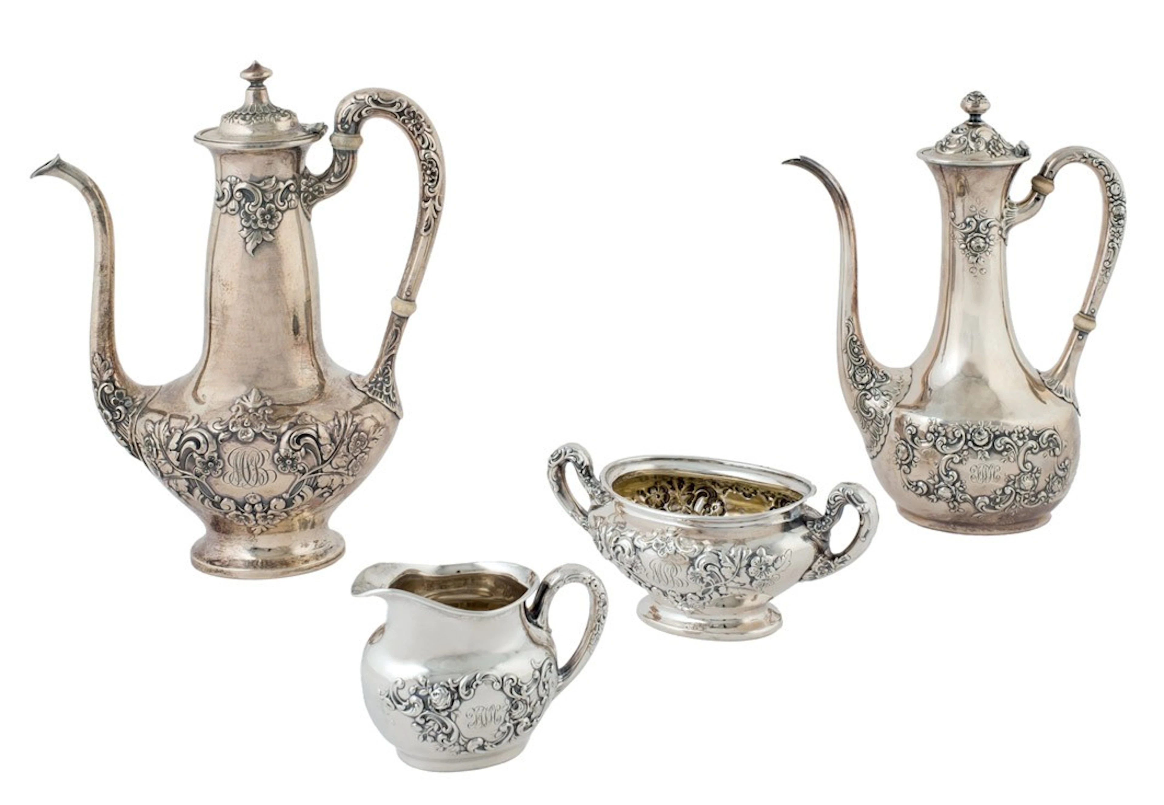 Juego de café y té en plata Gorham