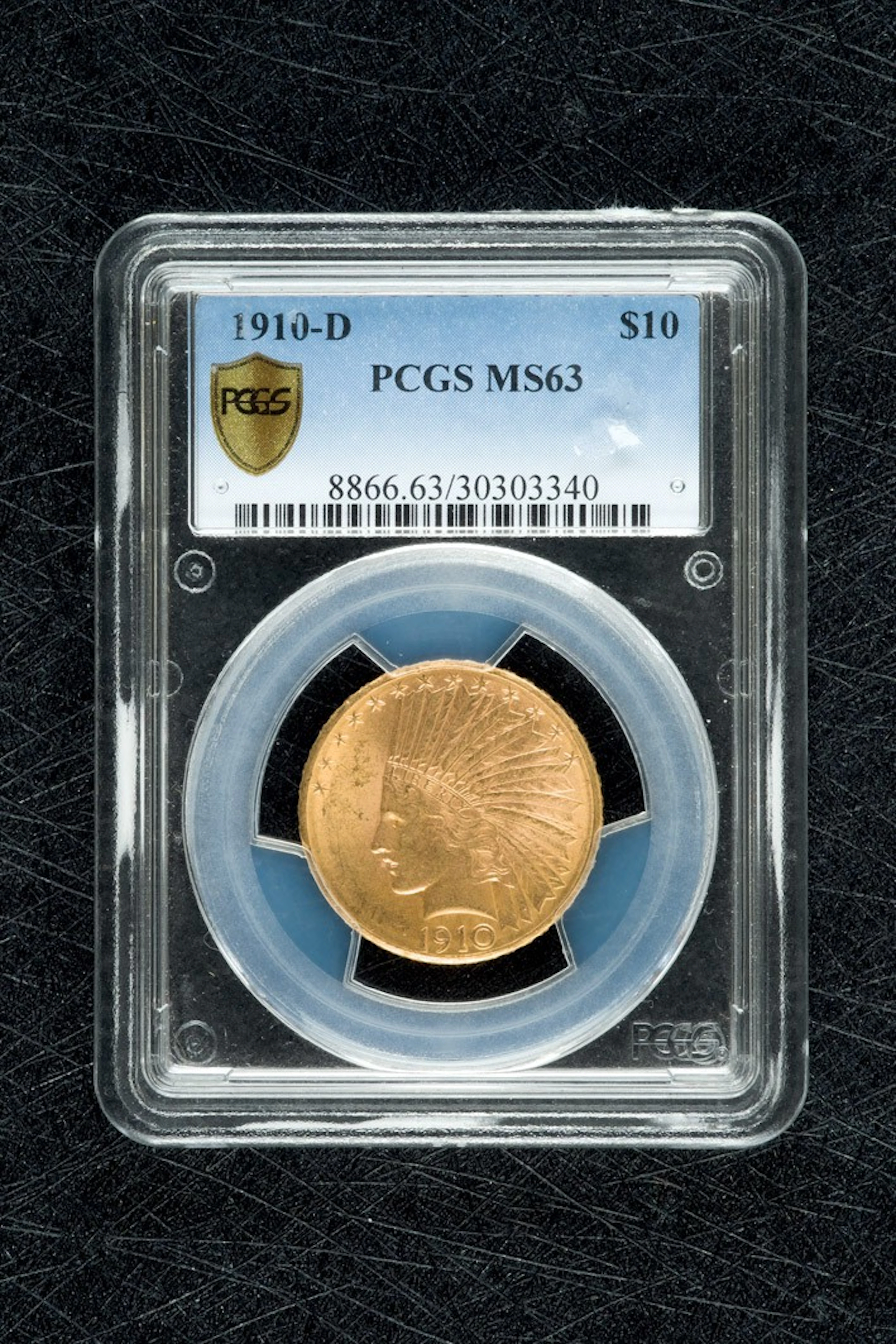 10 dolares USA 1910 oro encapsulada calidad maxim