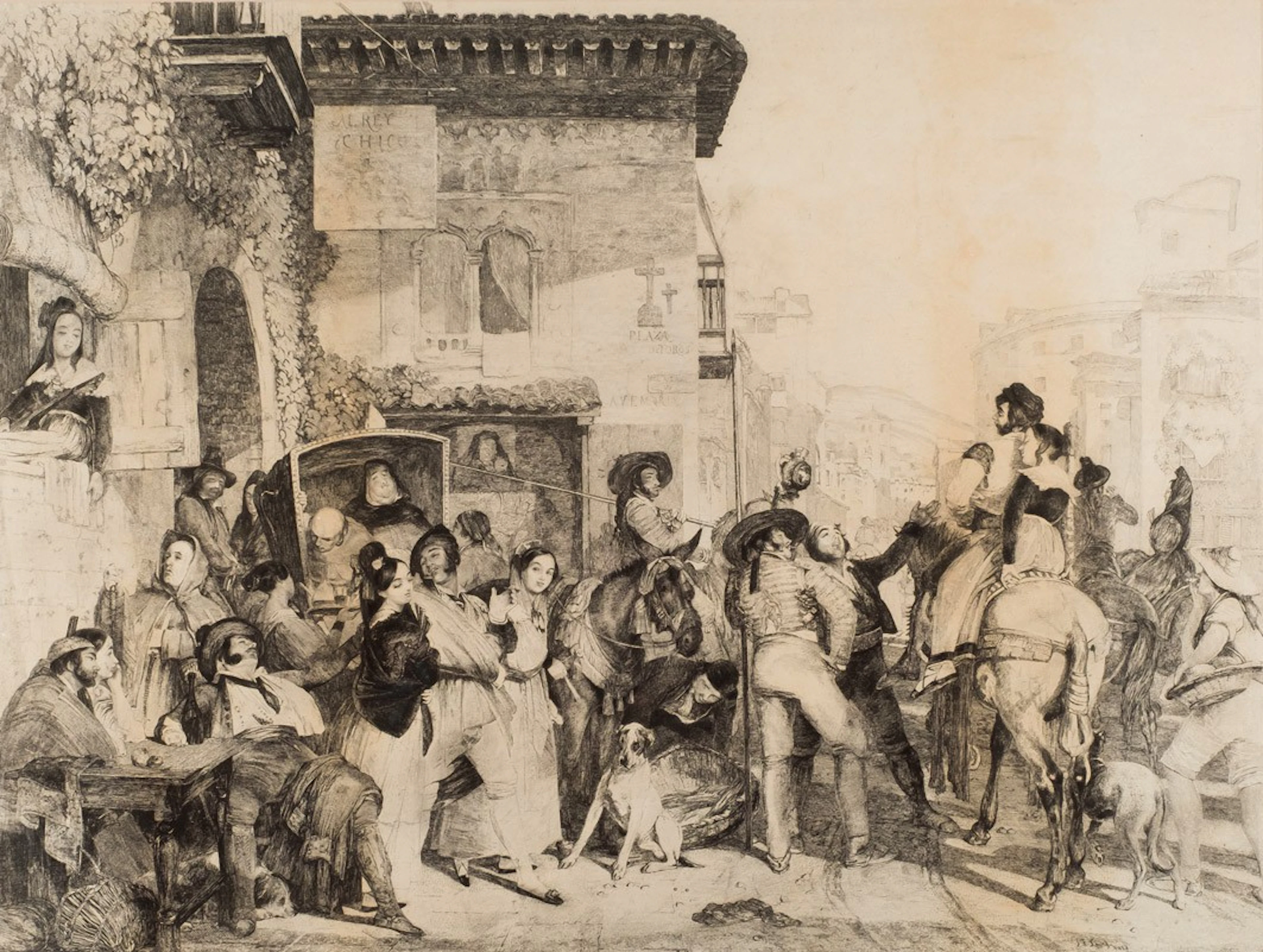 Grabado. Escena costumbrista