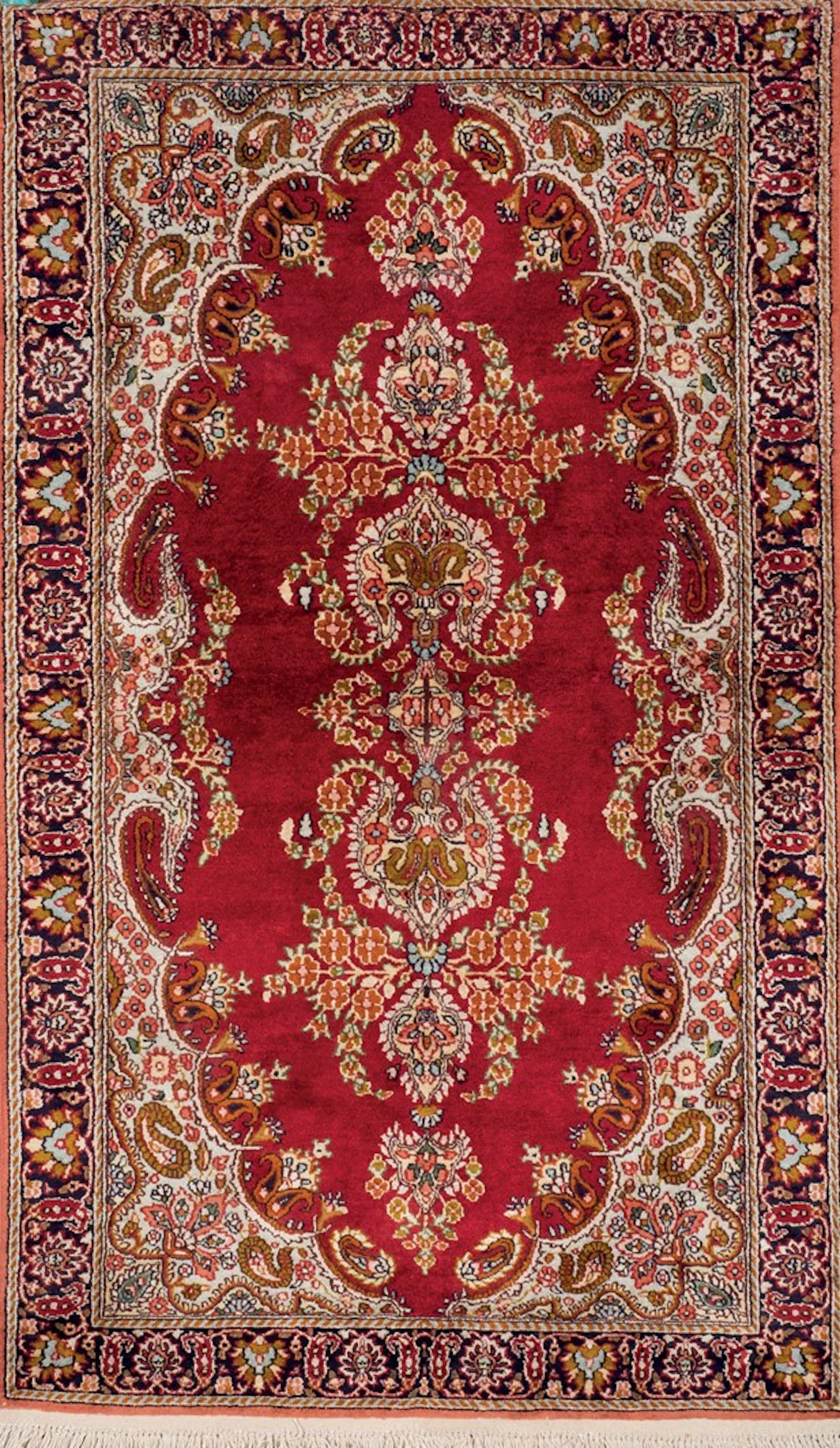 Alfombra Tabriz de lana y seda