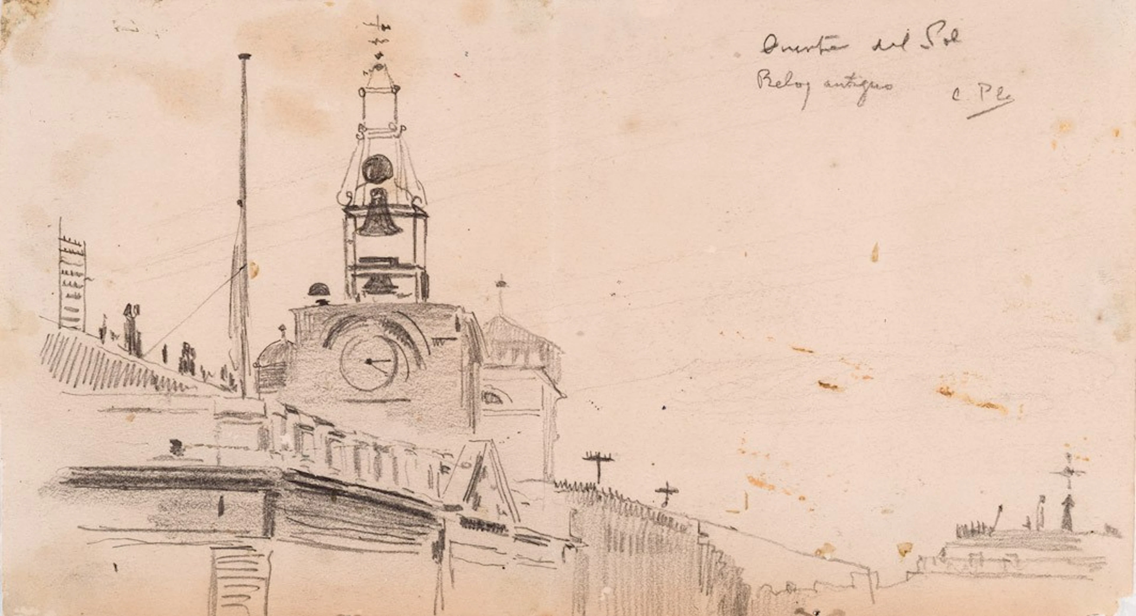 Cecilio Pla. Puerta del Sol. Reloj antiguo