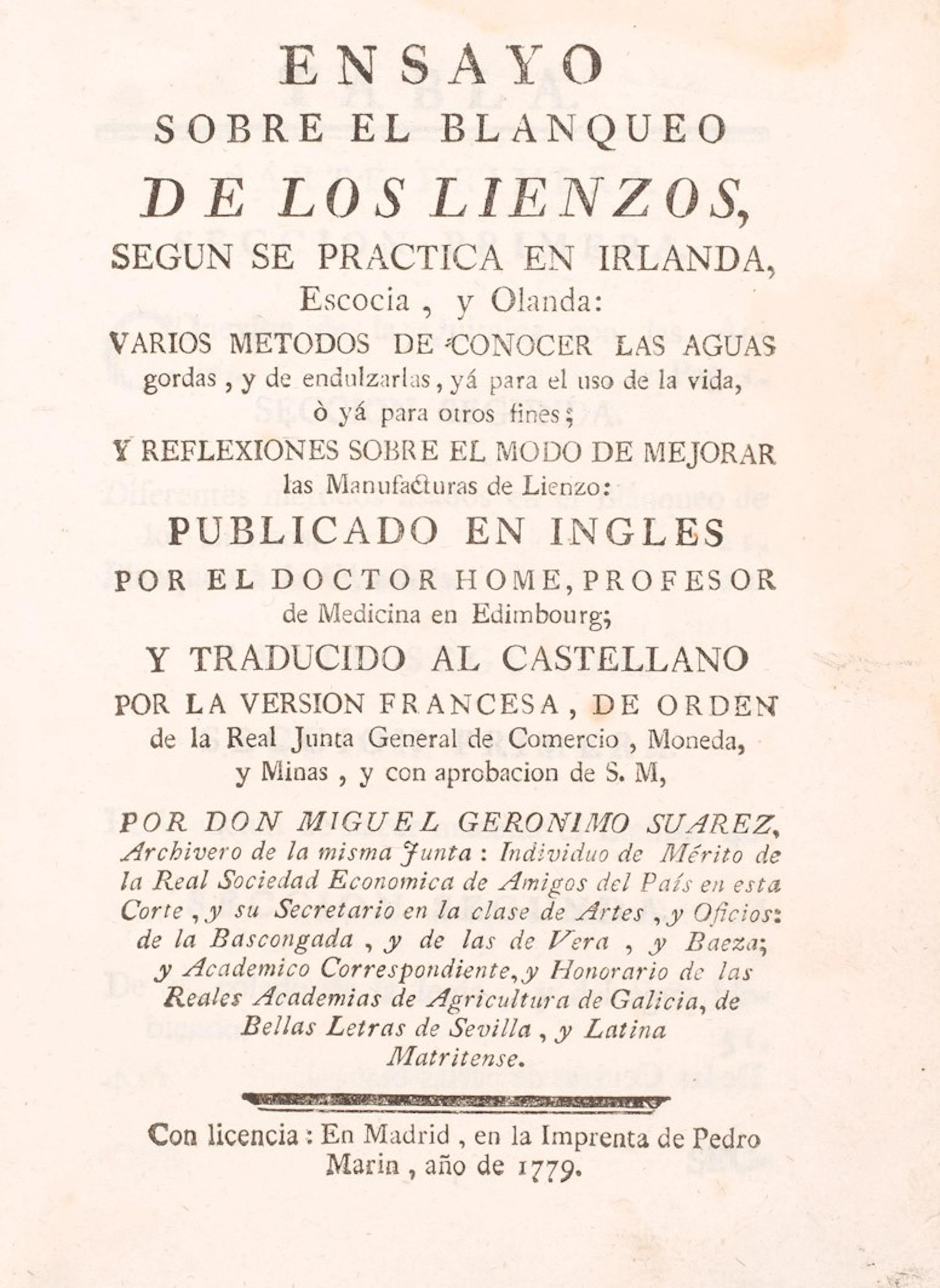 Ensayo sobre el blanqueo de los lienzos