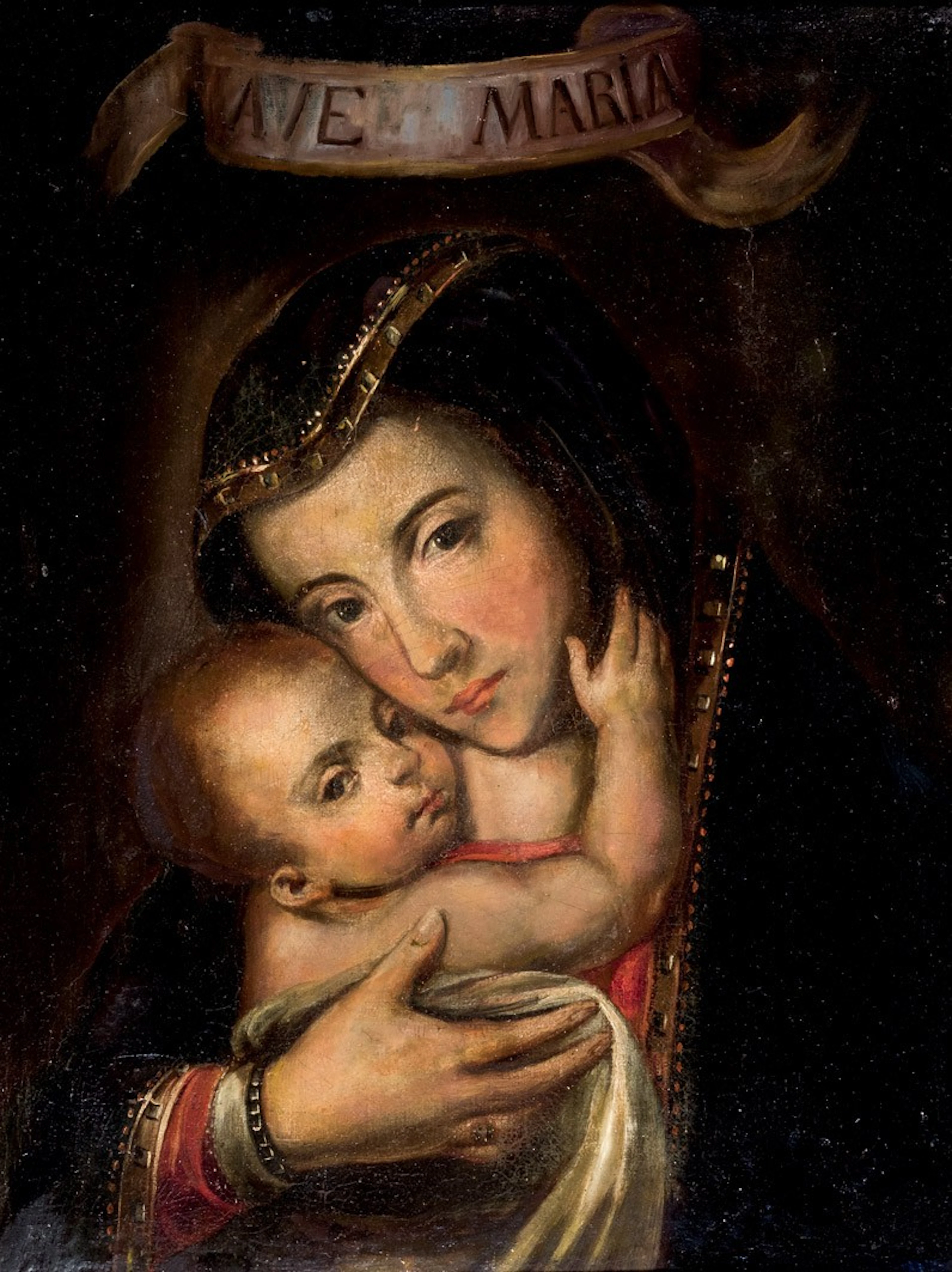 Escuela española antigua. Virgen con Niño