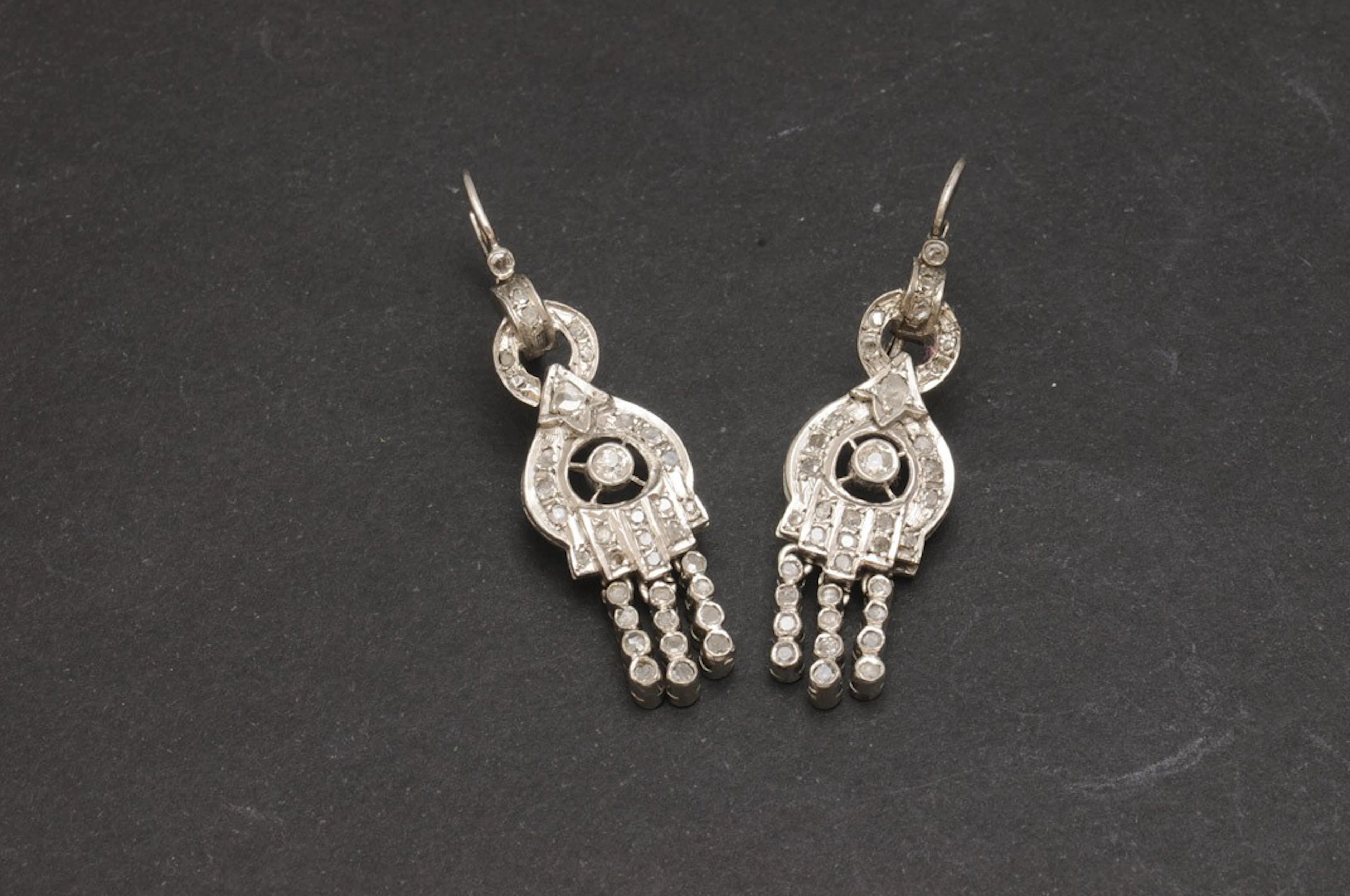 Pendientes de oro blanco y diamantes