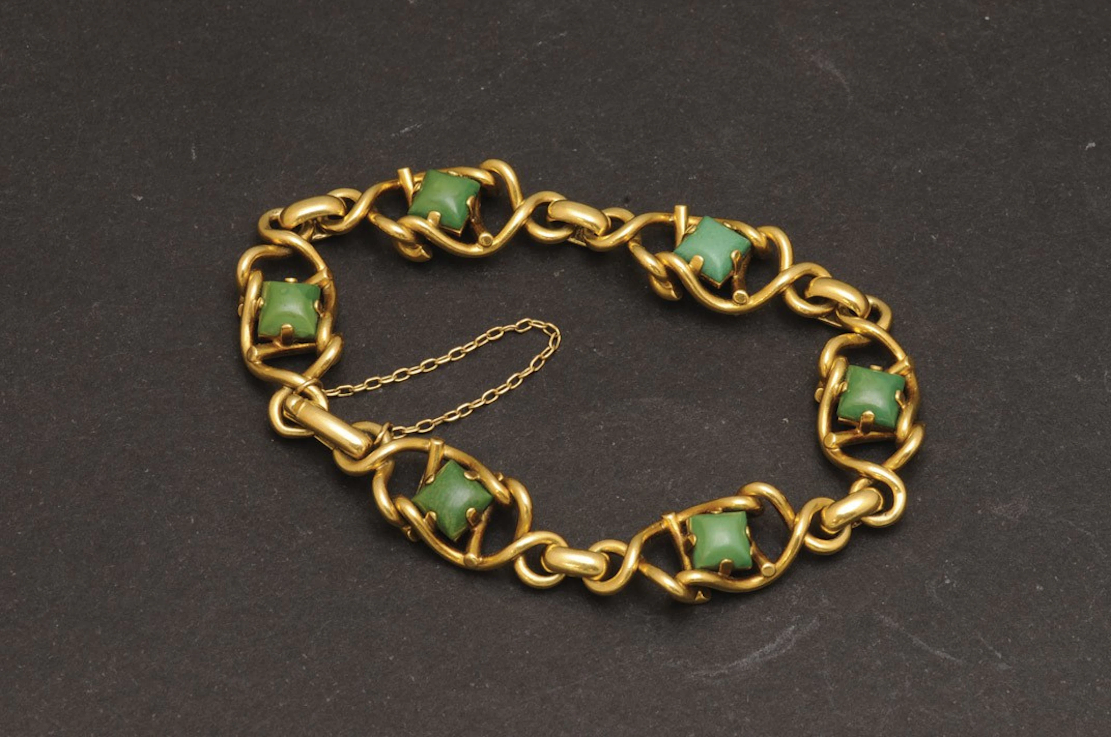 Pulsera de oro y turquesas