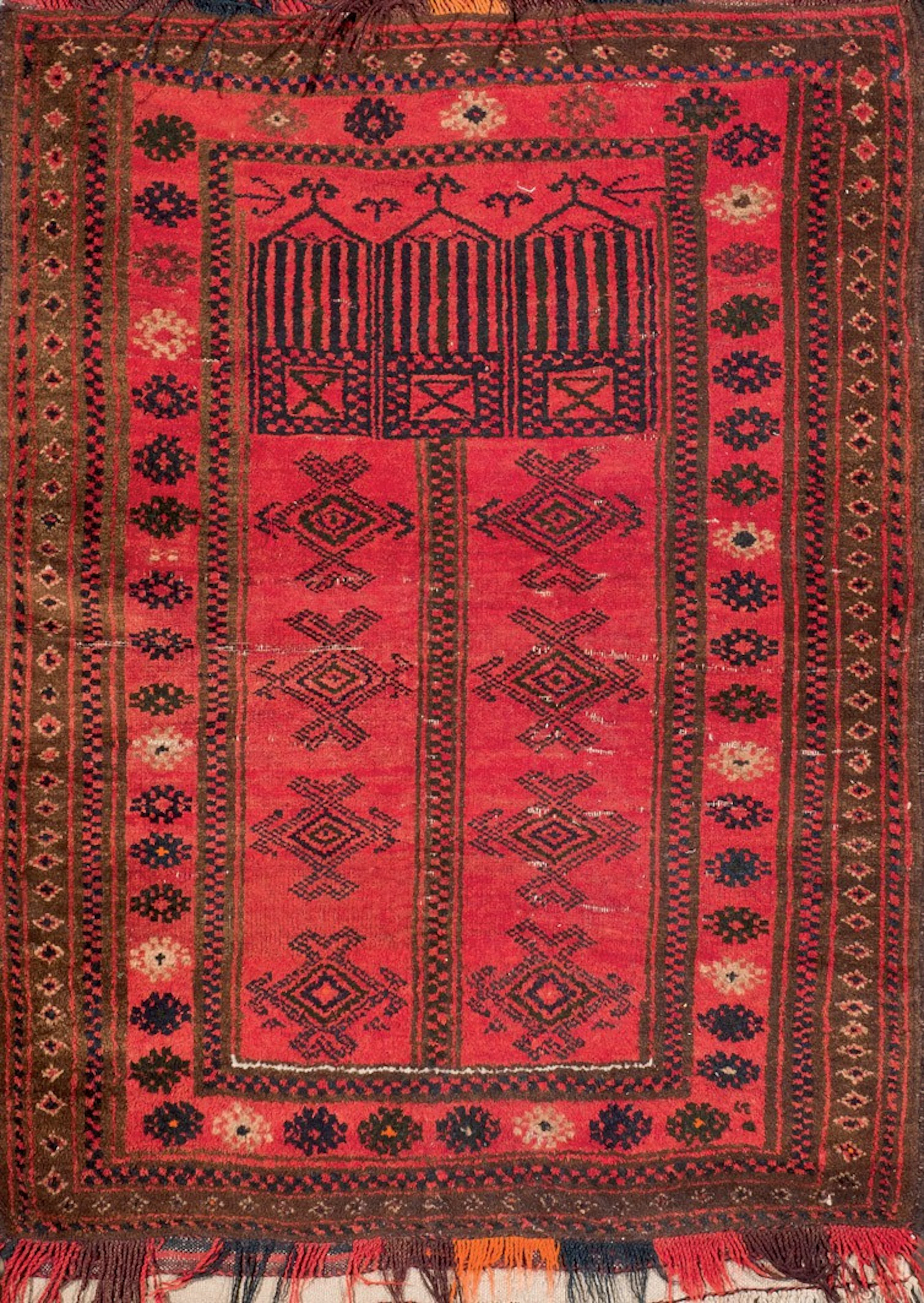 Alfombra turcomana de oración. S. XX