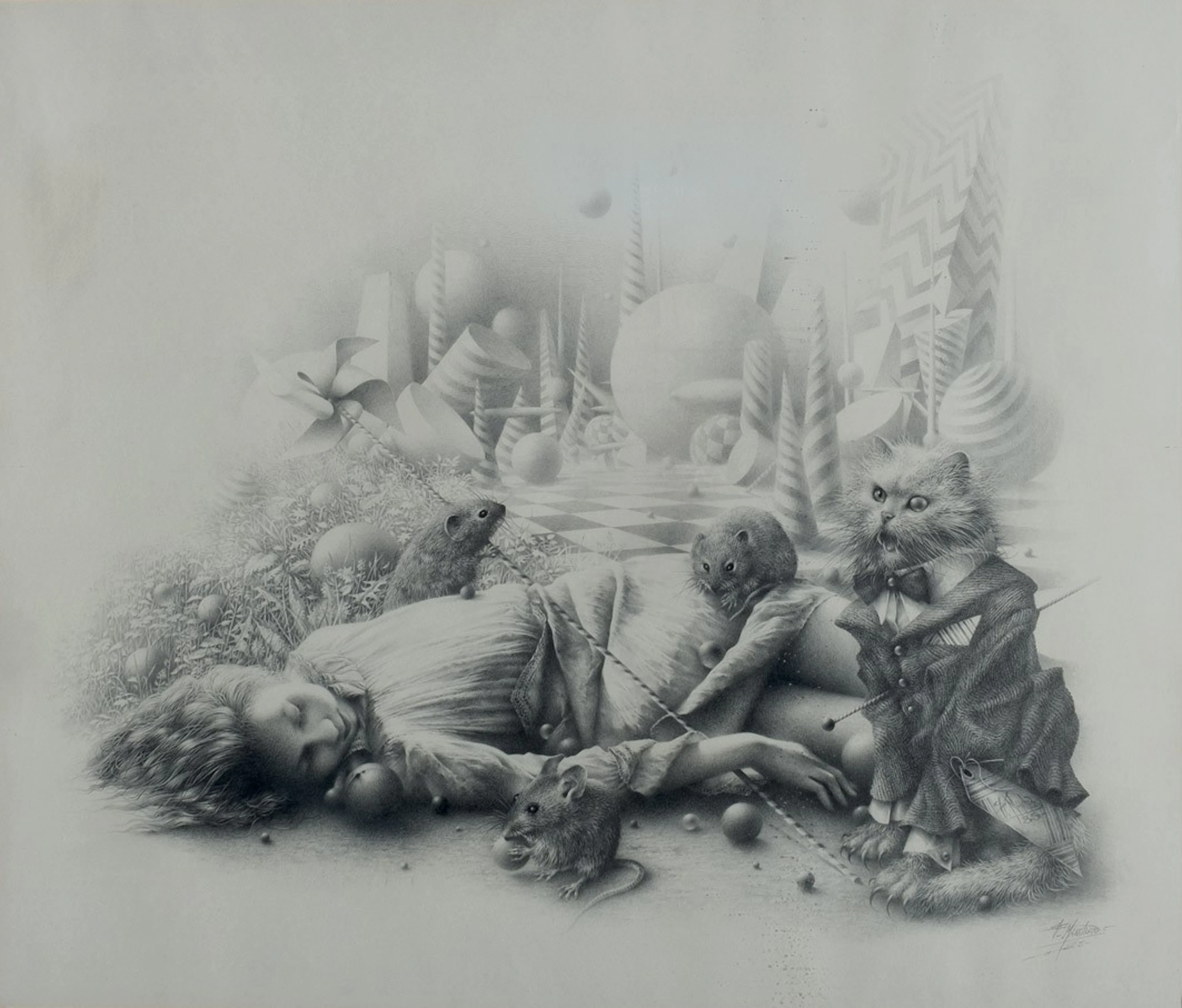 Faustino Manchado. Alicia muerta, ... Dibujo
