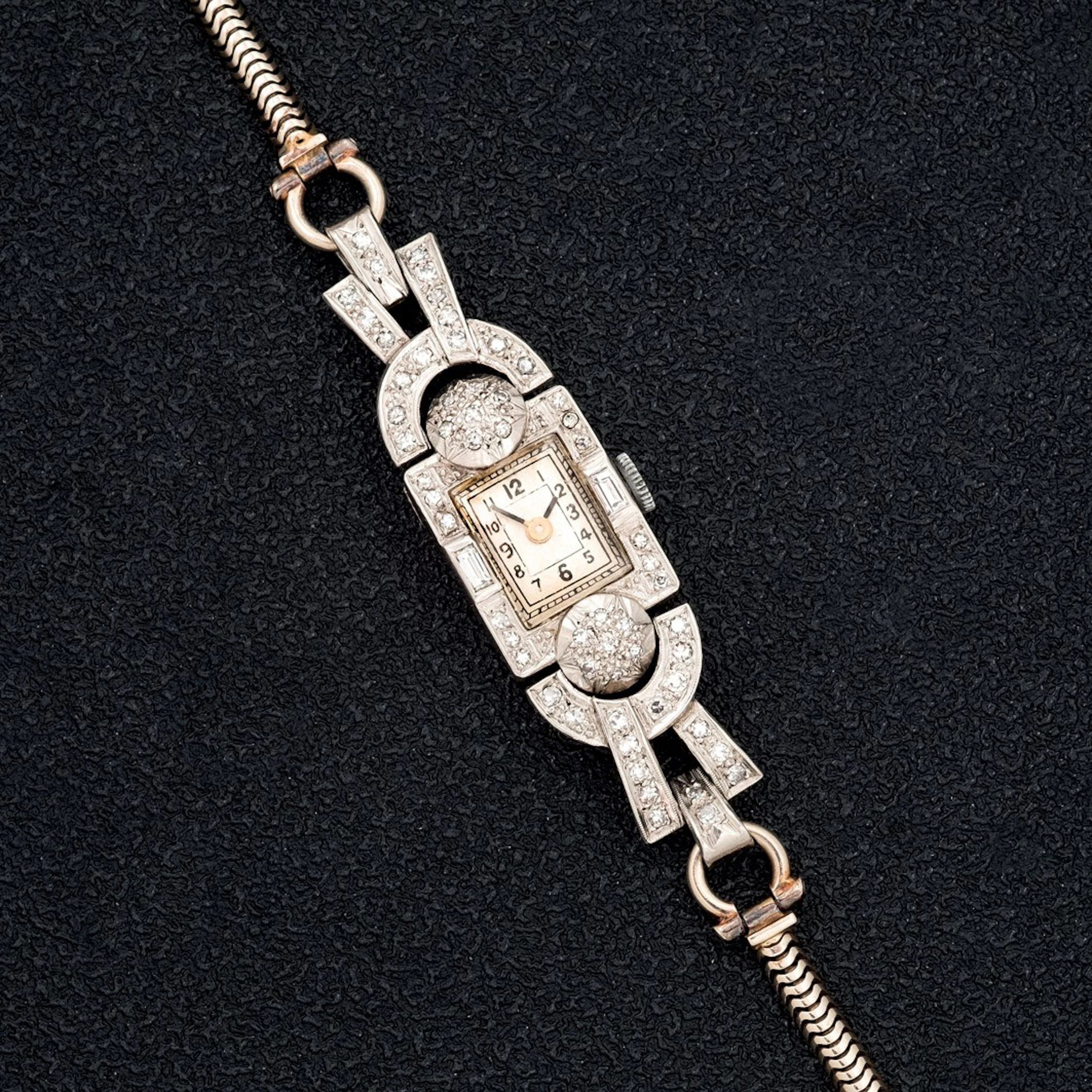 Reloj joya de platino y diamantes