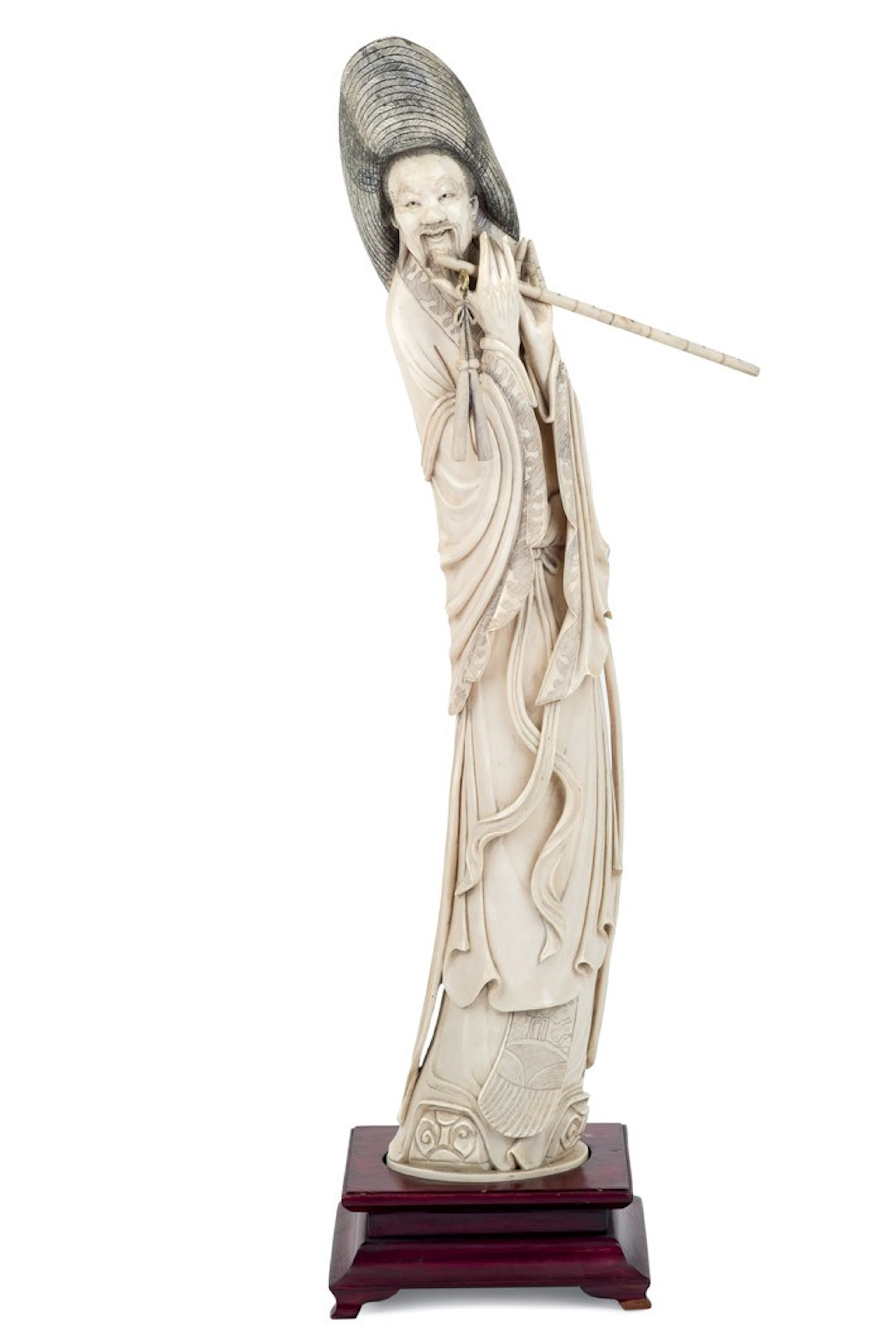 Gran figura de flautista oriental. Con CITES