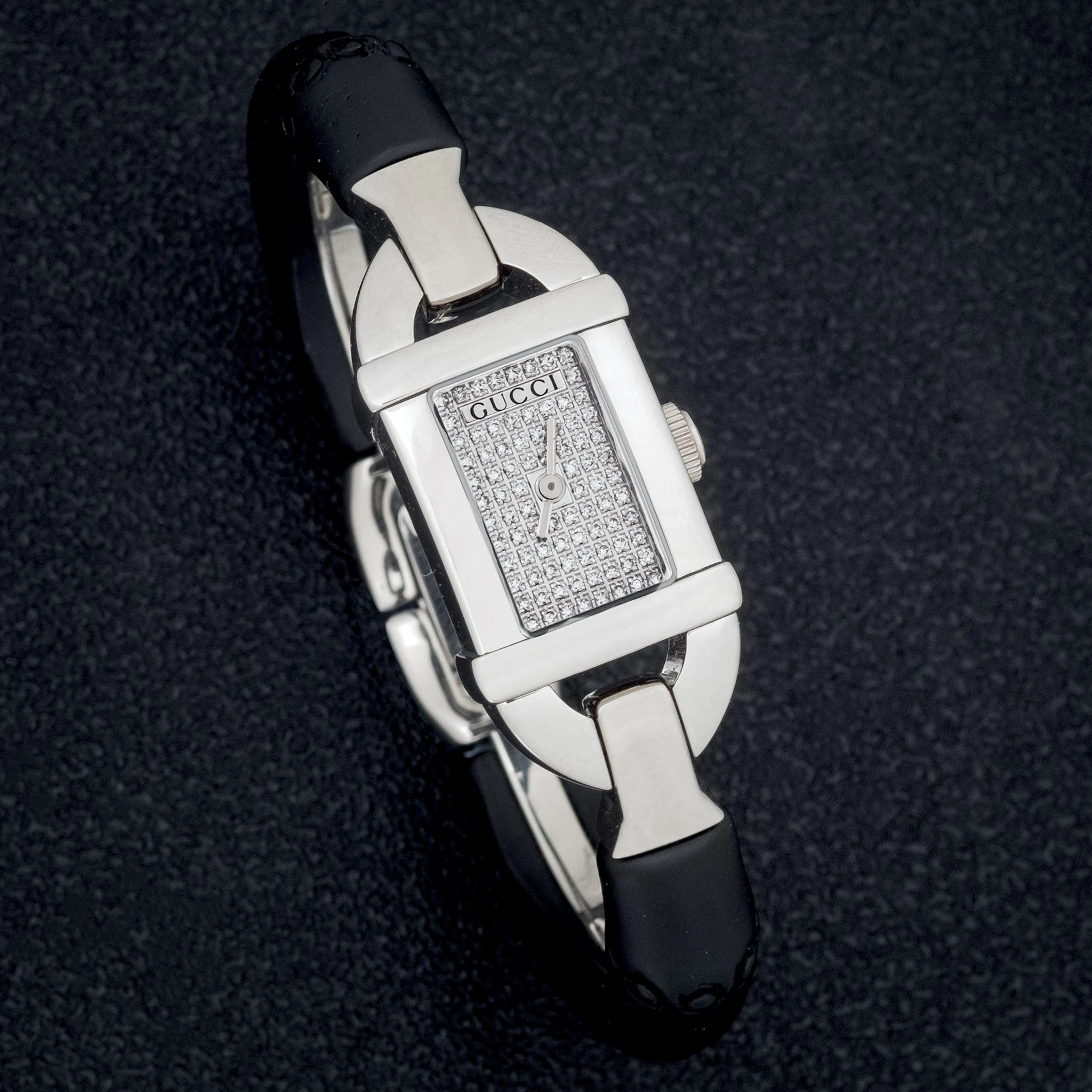 Gucci Bambú 6800L acero y diamantes