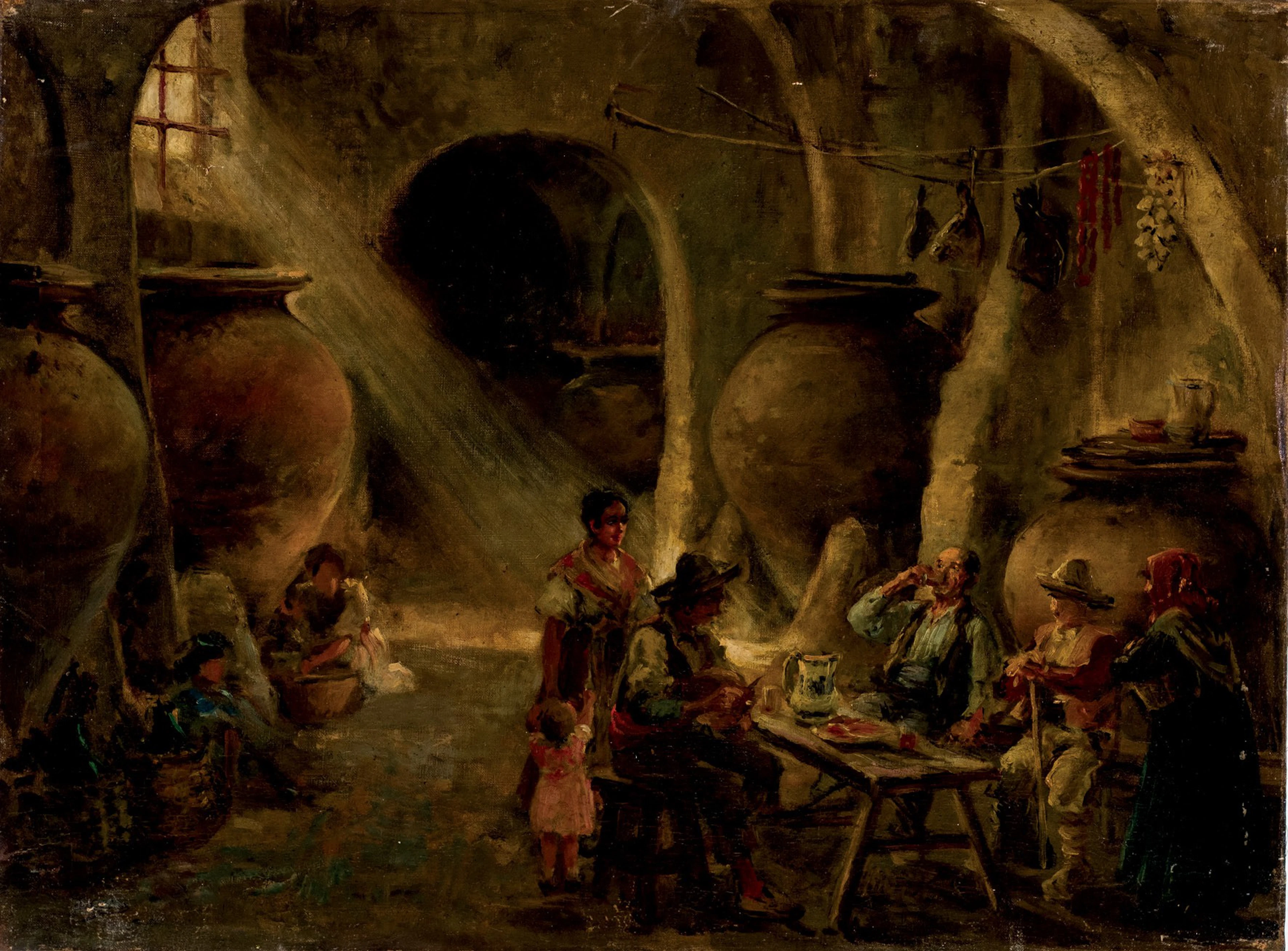 Eugenio Oliva. Escena de taberna