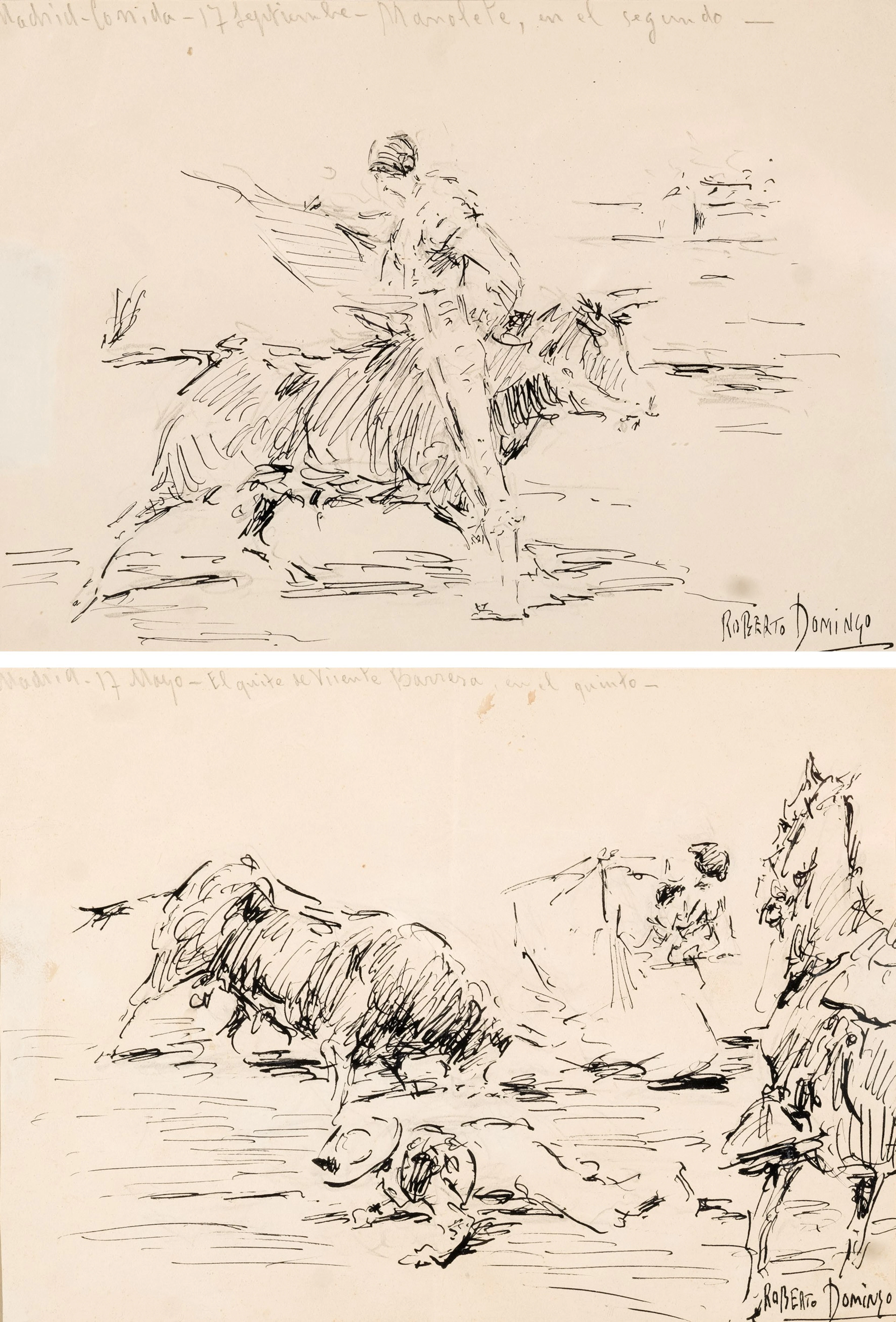 Roberto Domingo y Fallola. Dos lances taurinos