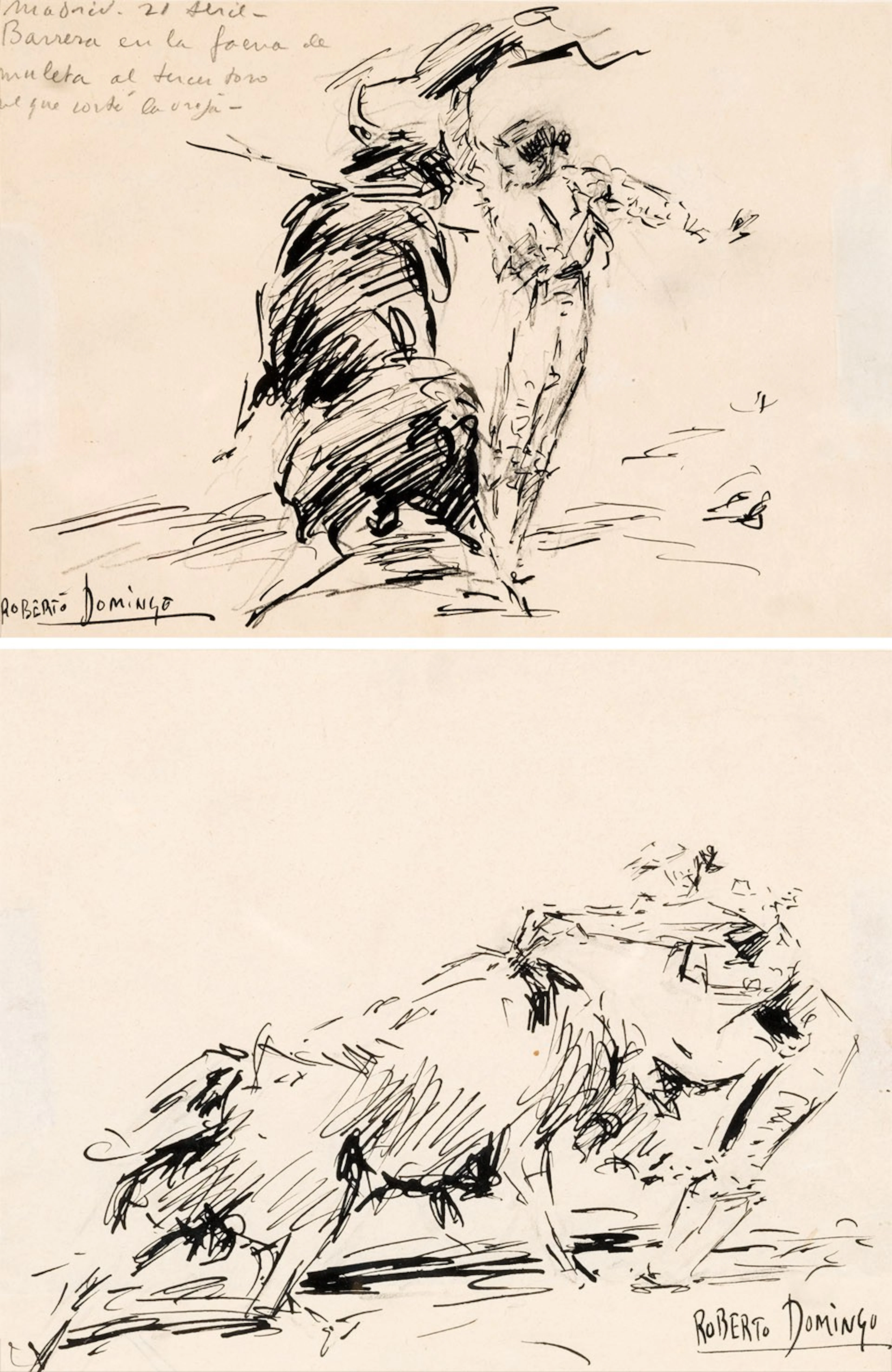 Roberto Domingo y Fallola. Dos lances taurinos