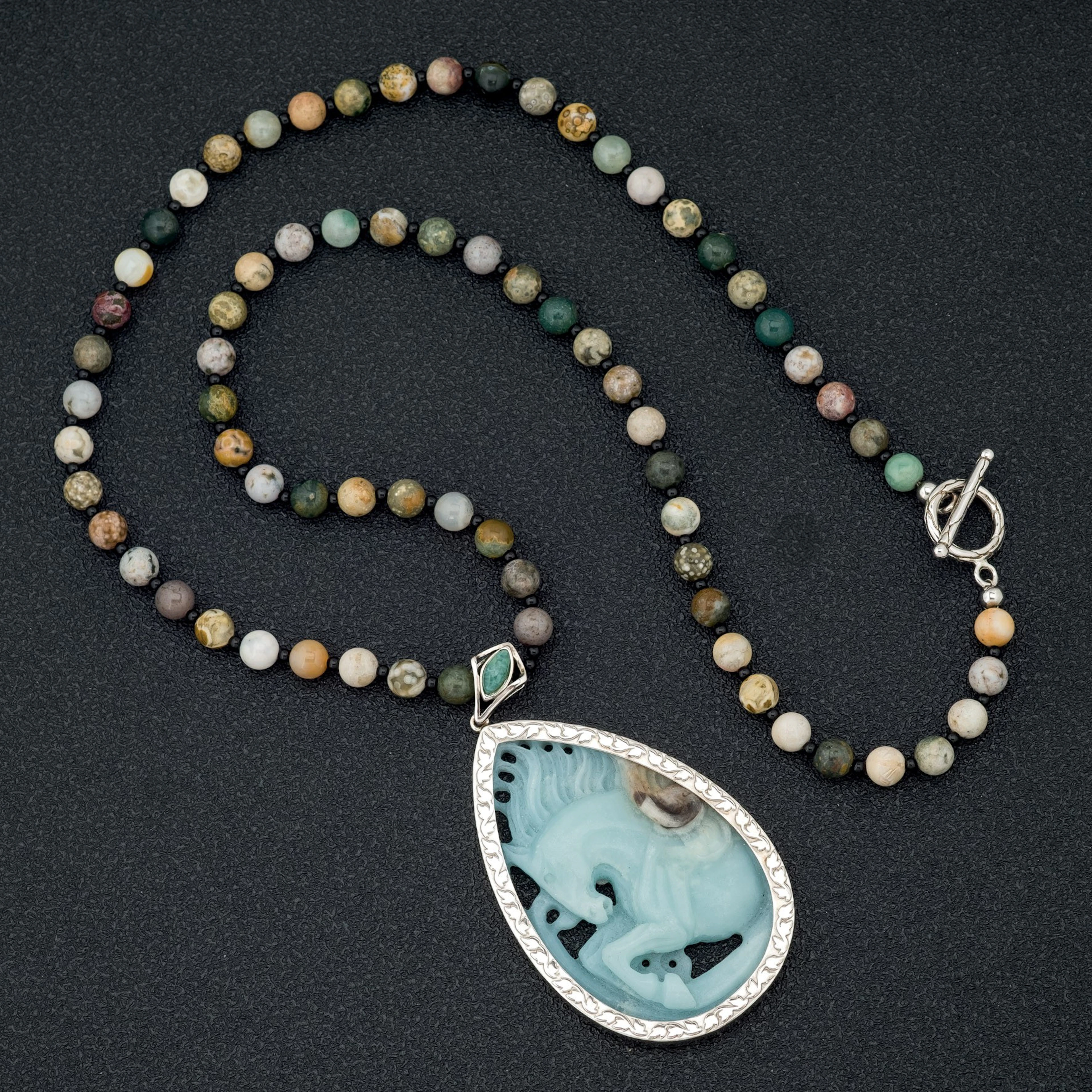 Collar amazonita y jaspes