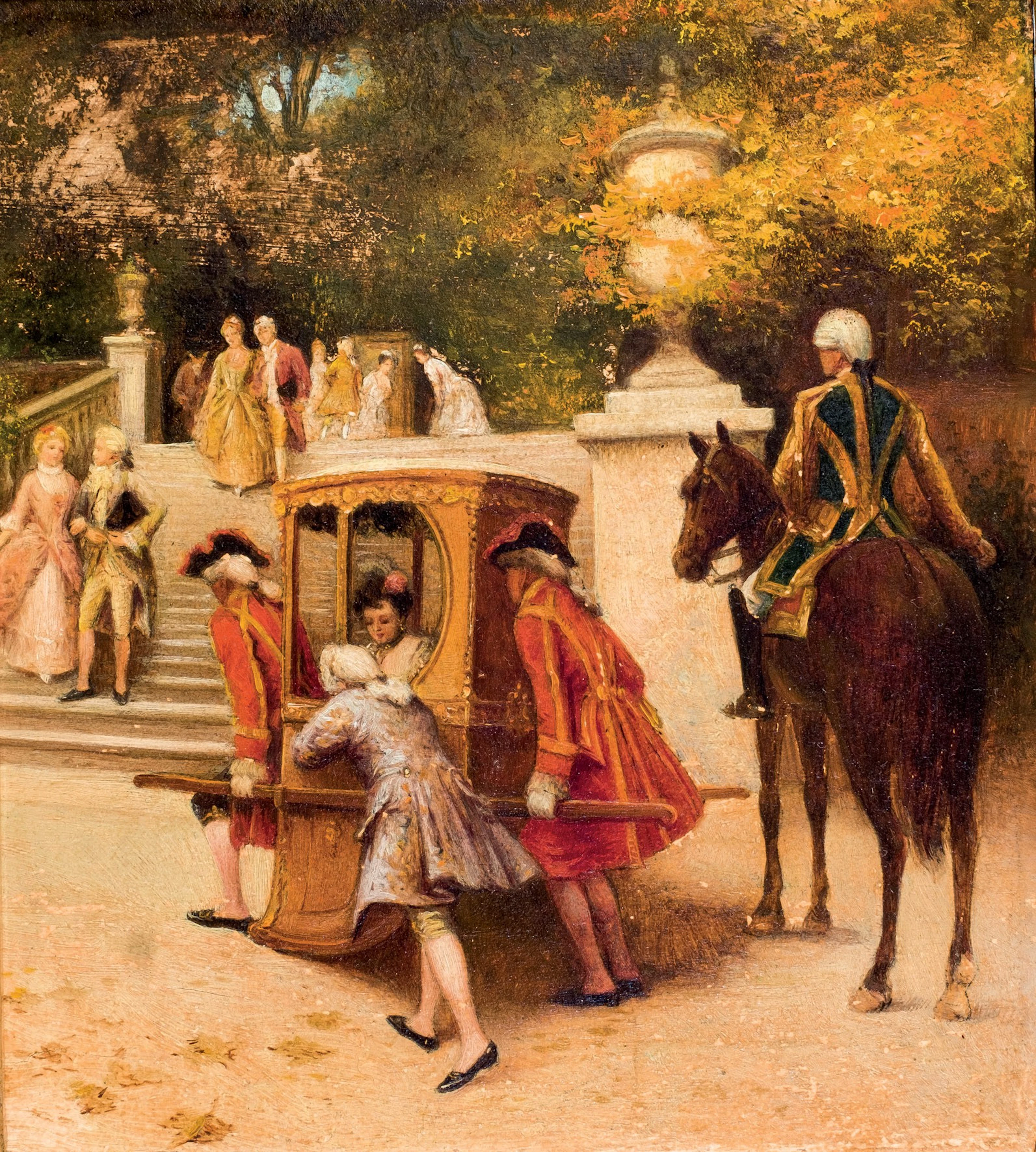 Escuela Europea S. XIX. Nobles en el jardín
