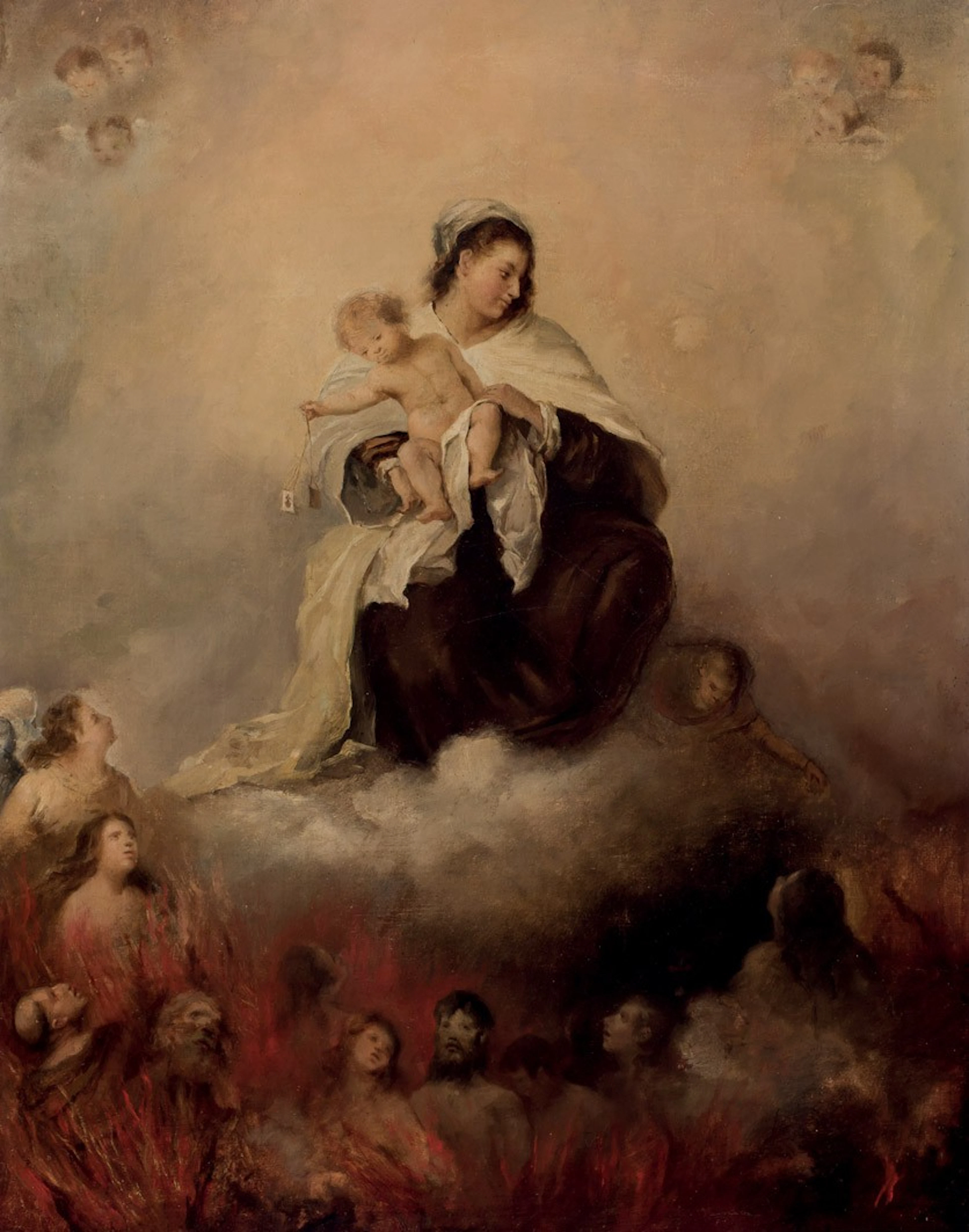 Escuela española, S. XIX. Virgen del Carmen
