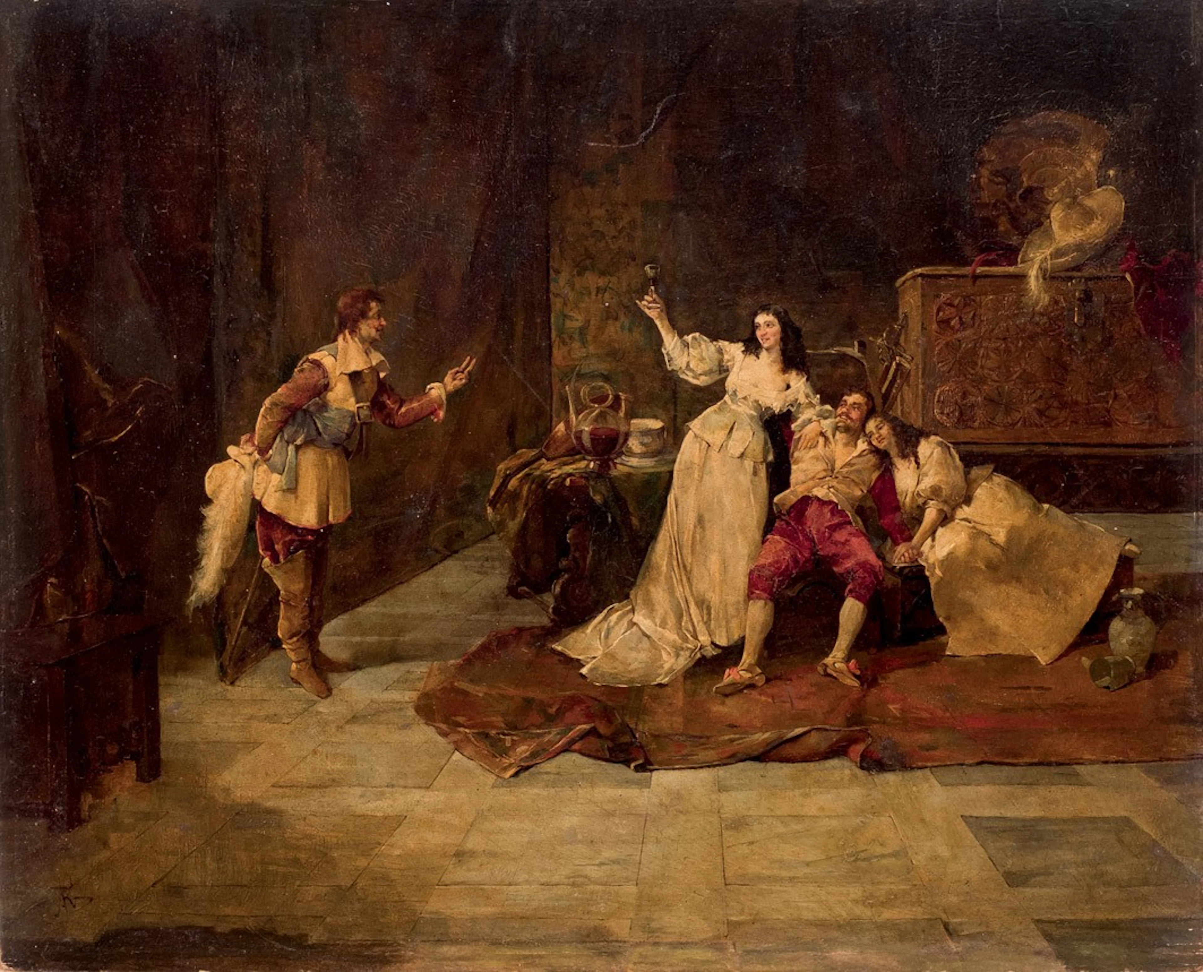 Escuela Franccesa SS. XVII-XIX. Escena Galante