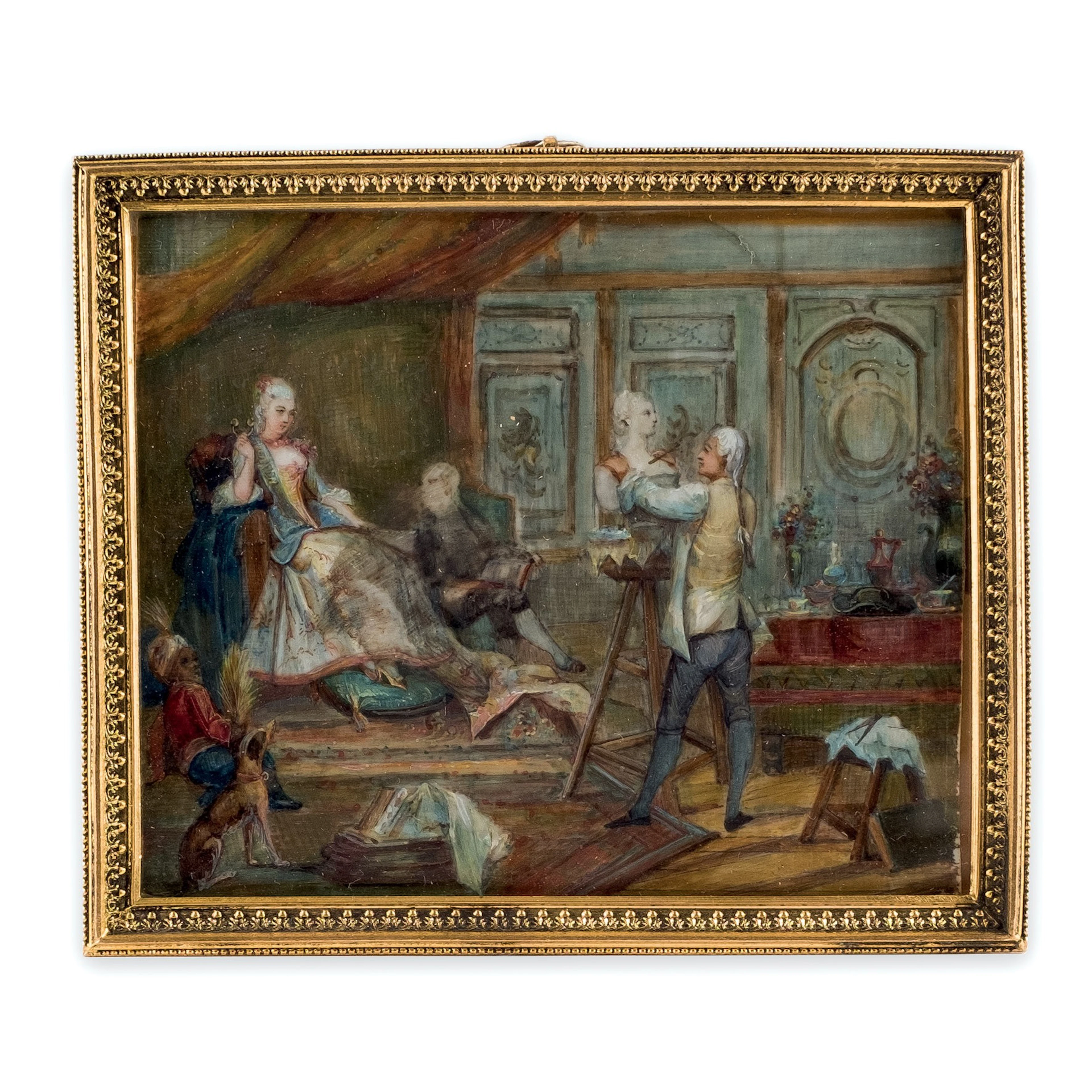 Miniatura sobre marfil. Francia S. XIX.