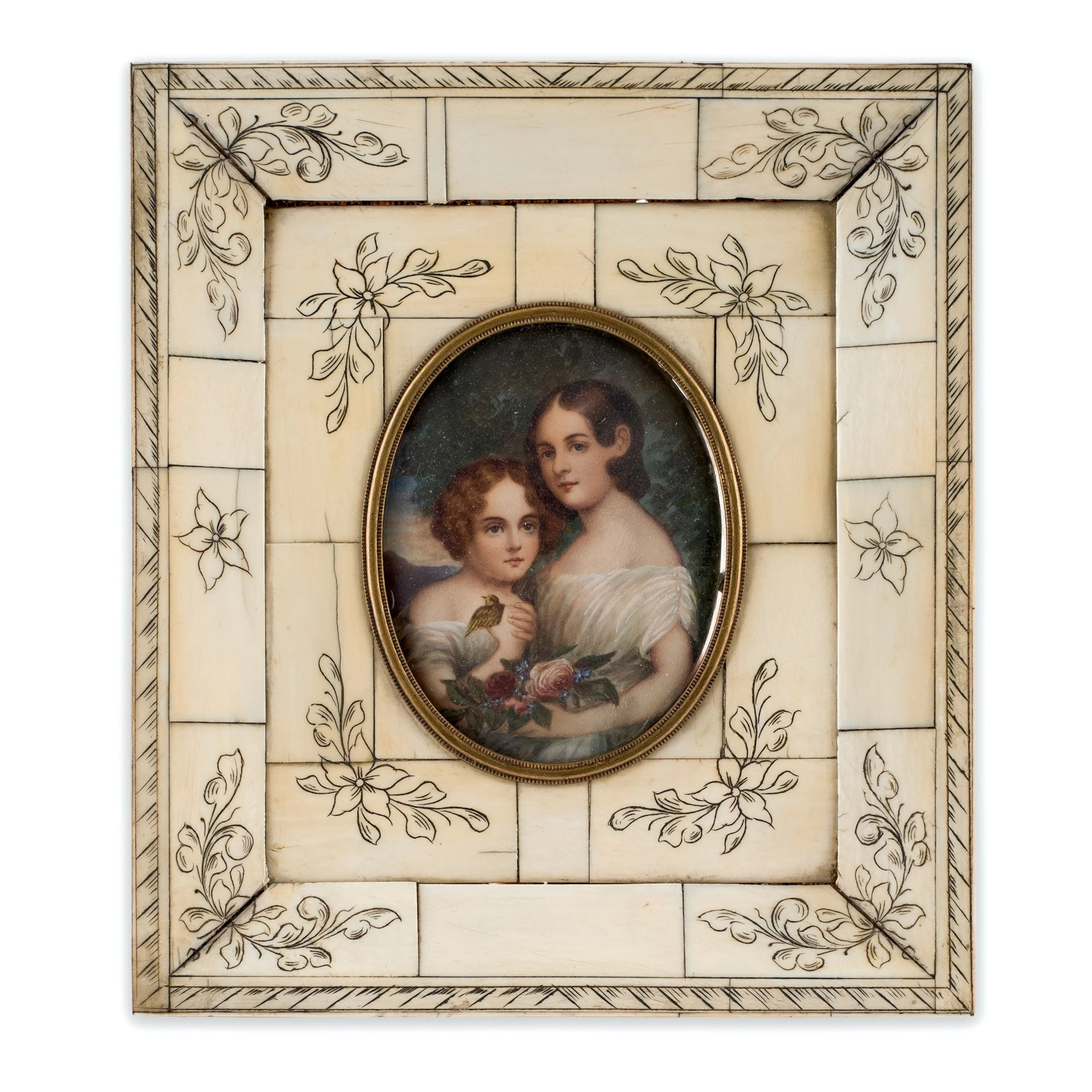 Miniatura sobre marfil. Escuela Alemana S. XIX