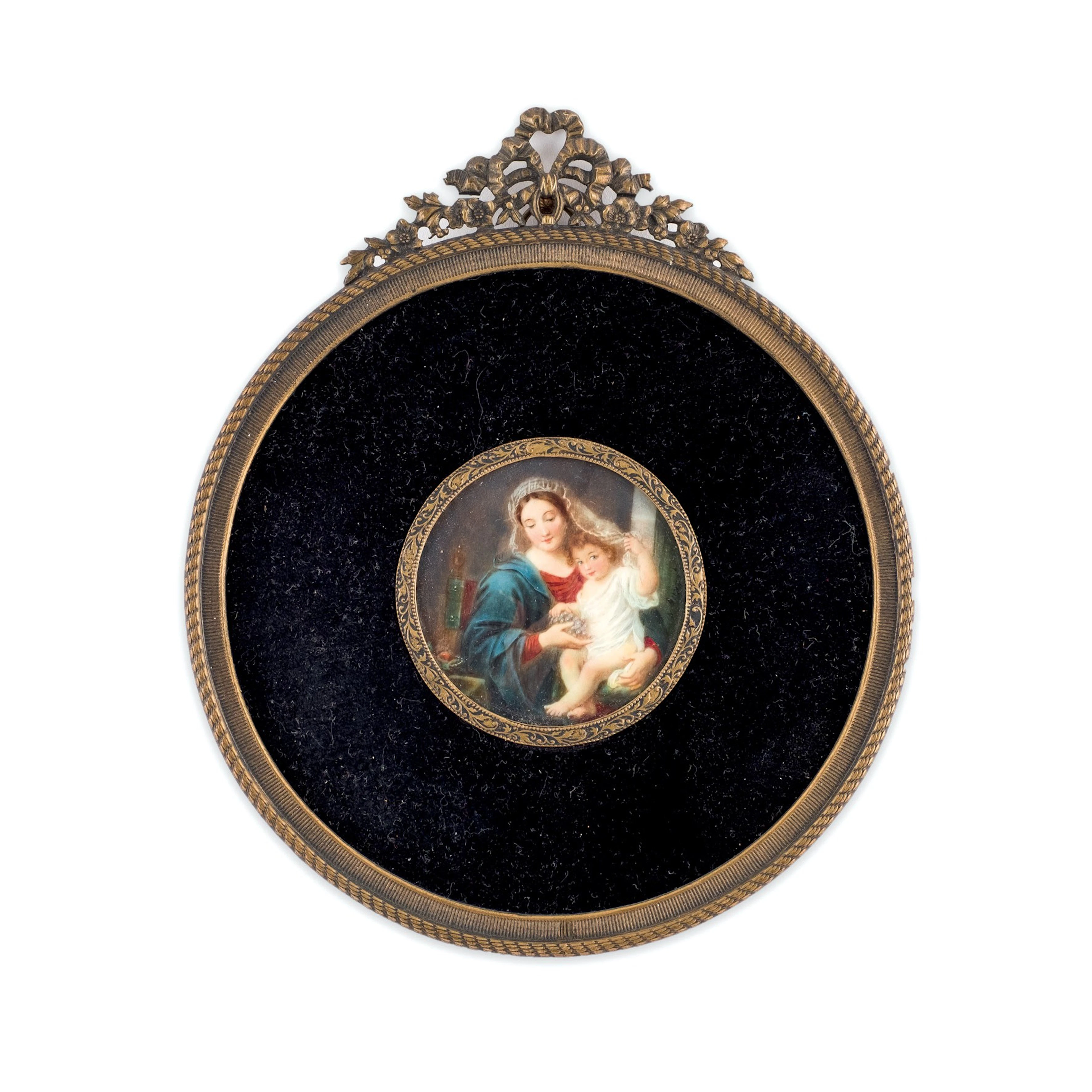 Miniatura sobre marfil. Escuela Francesa S. XIX