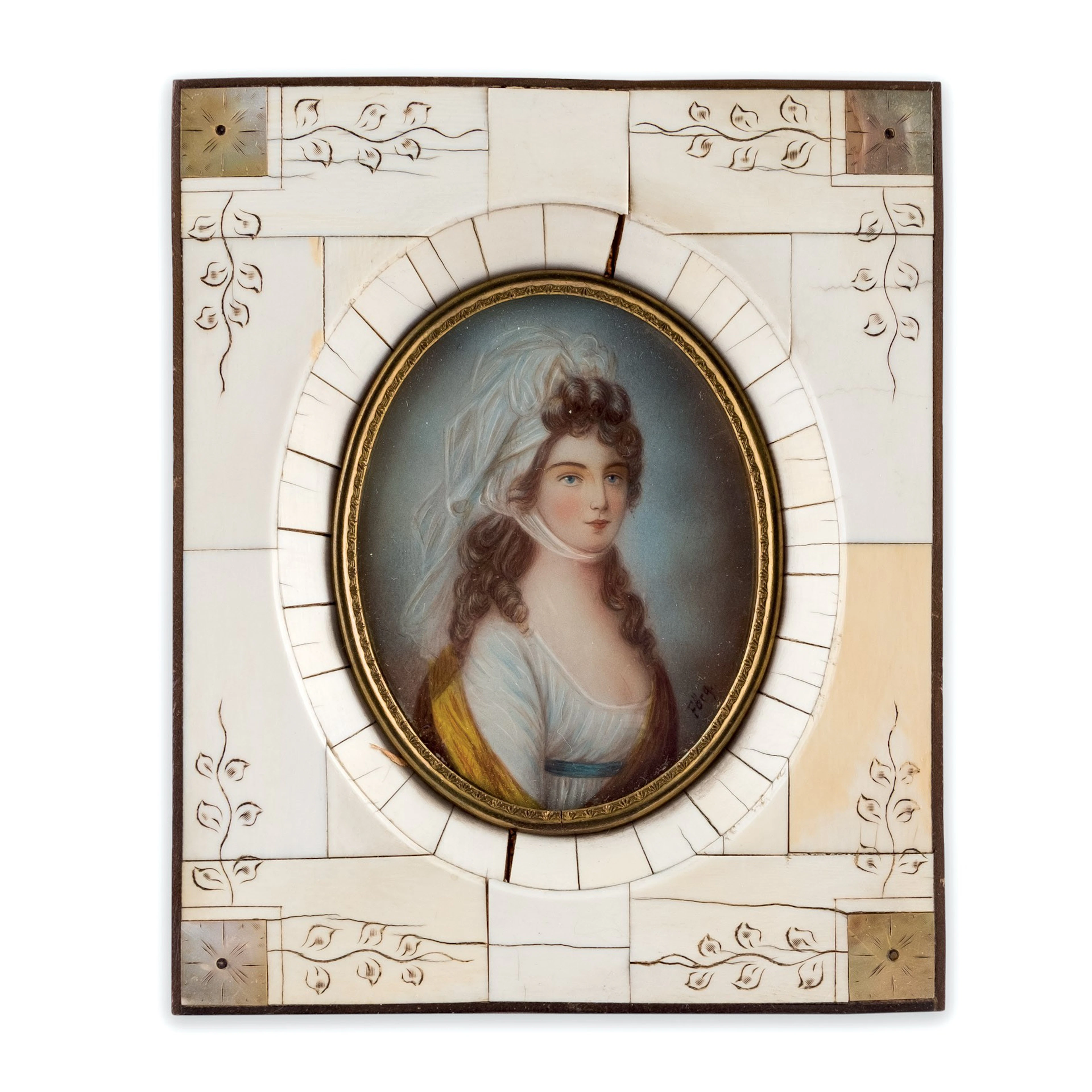 Miniatura sobre marfil. Escuela Inglesa S. XIX
