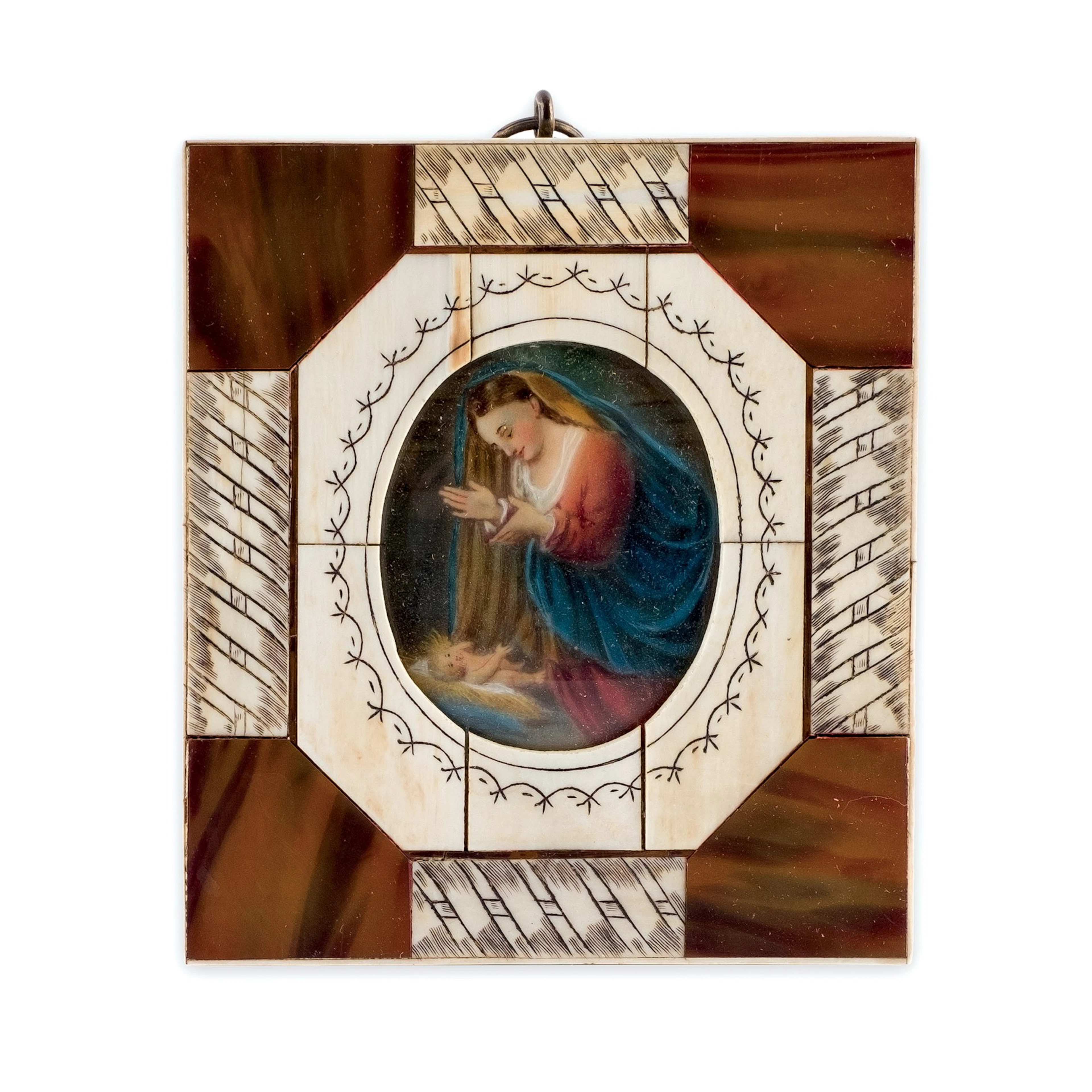 Miniatura sobre marfil. Escuela Italiana S. XIX