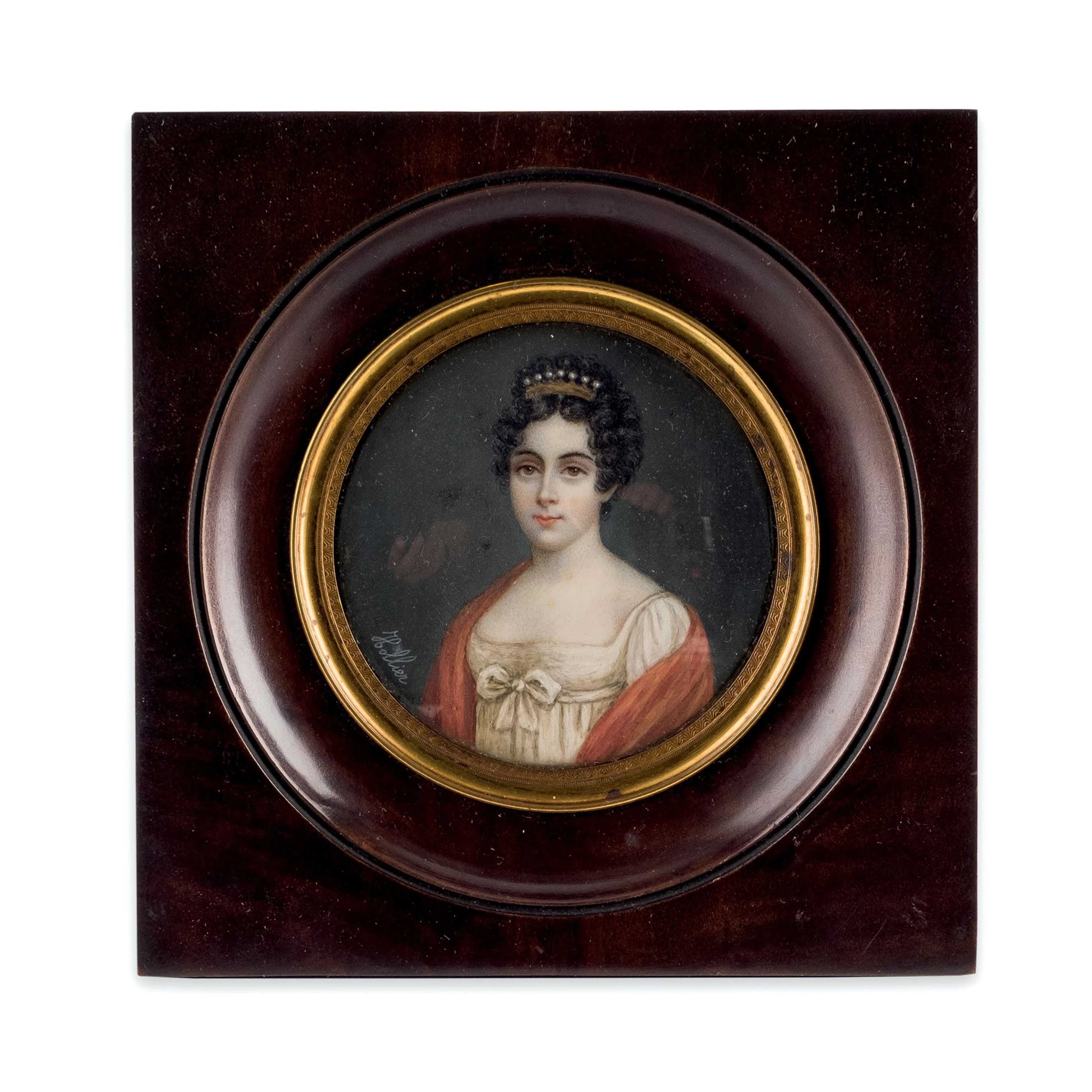 Jean Françoise Hollier. Miniatura sobre marfil