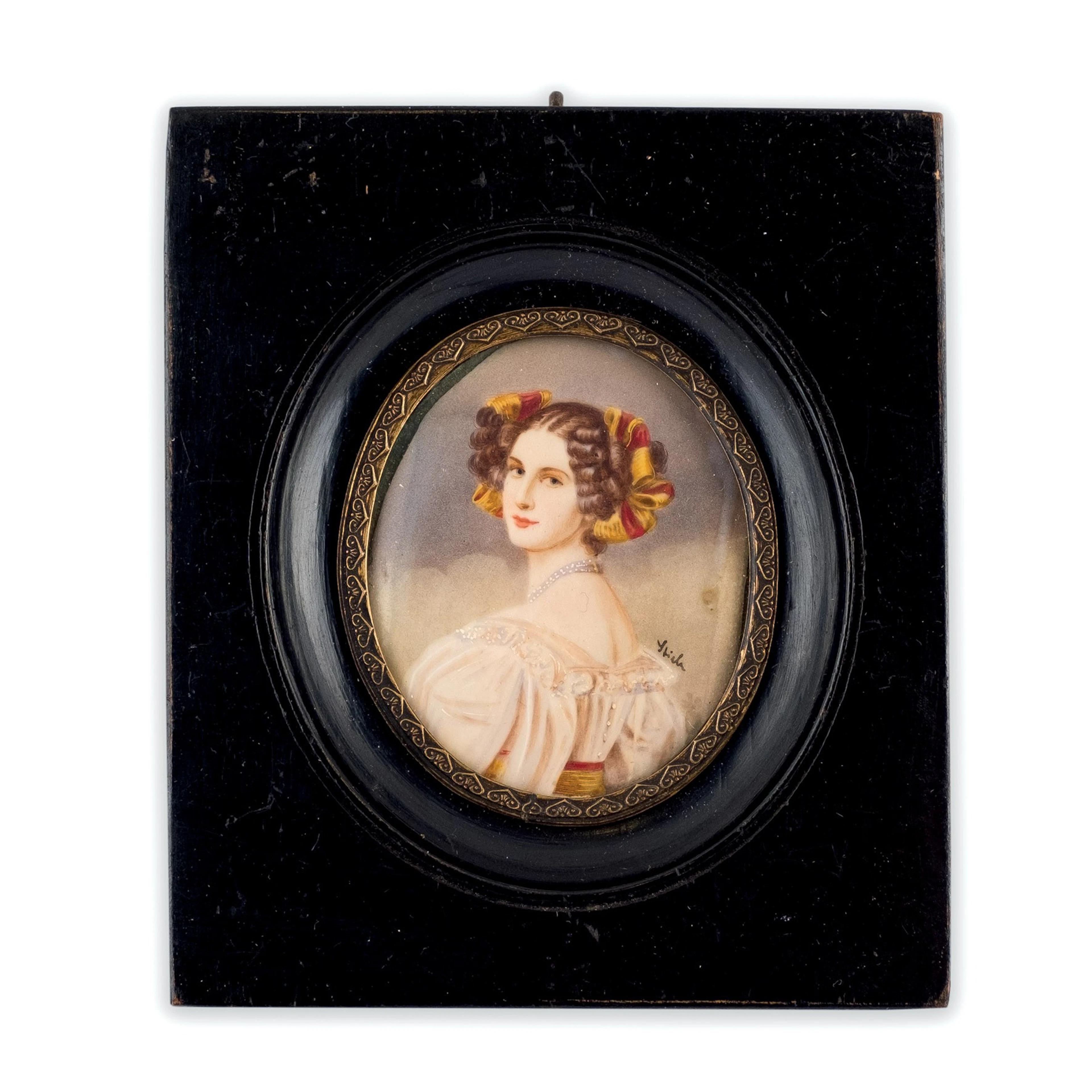 Miniatura sobre marfil. Escuela Inglesa S. XIX