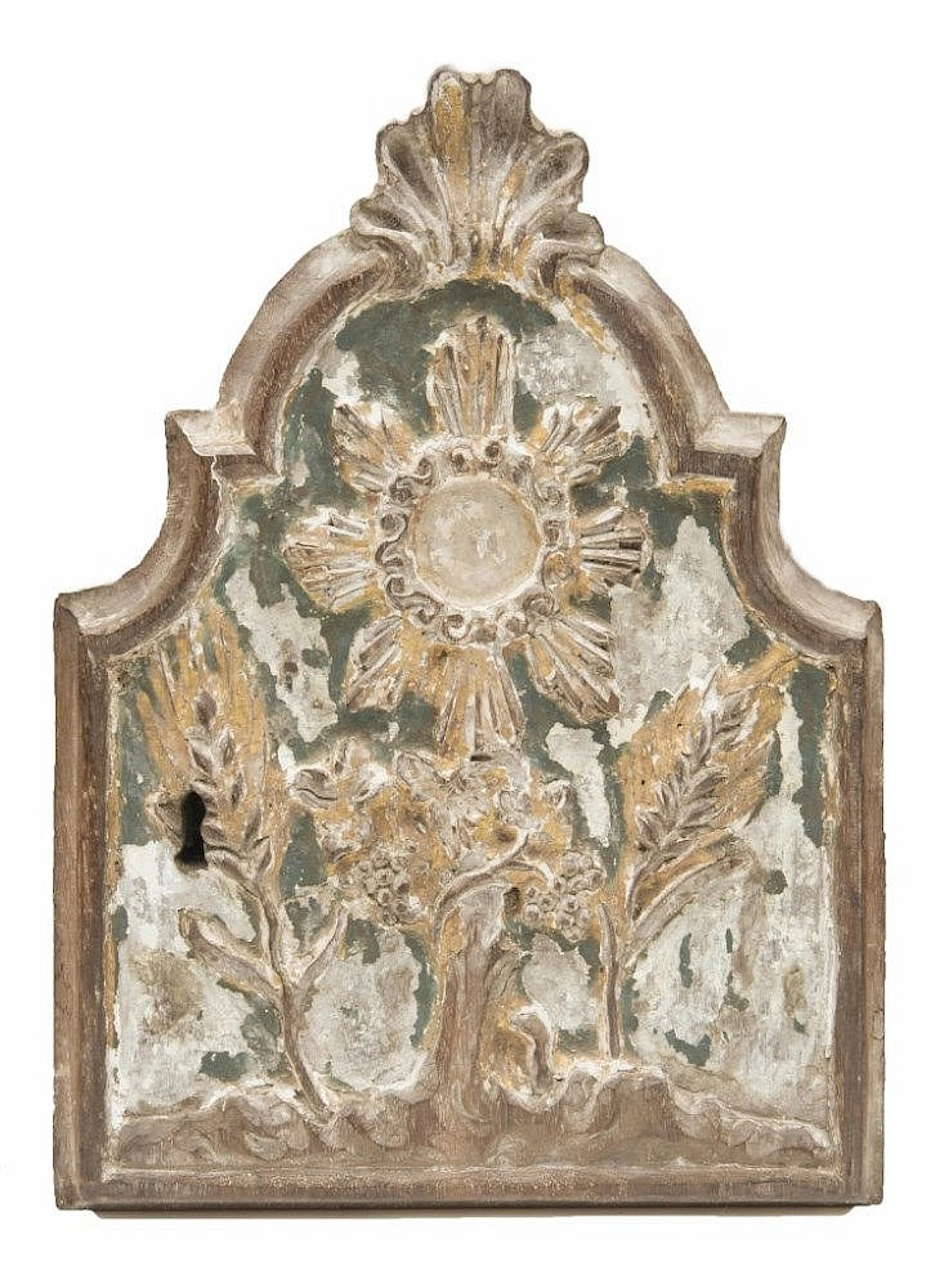 porte de tabernacle baroque avec traces de peinture des épis