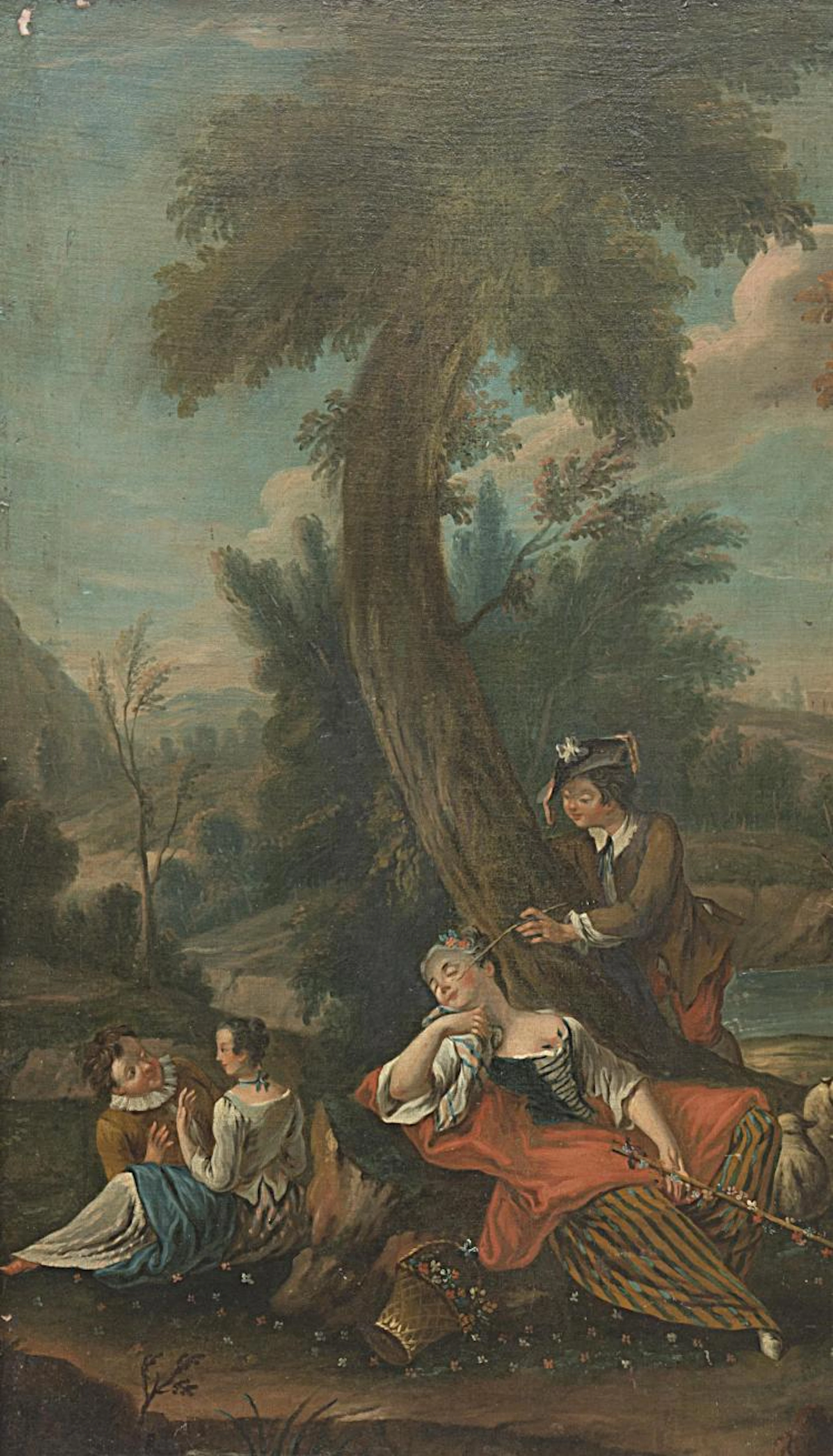 École française XVIIIe, "Scène romantique"