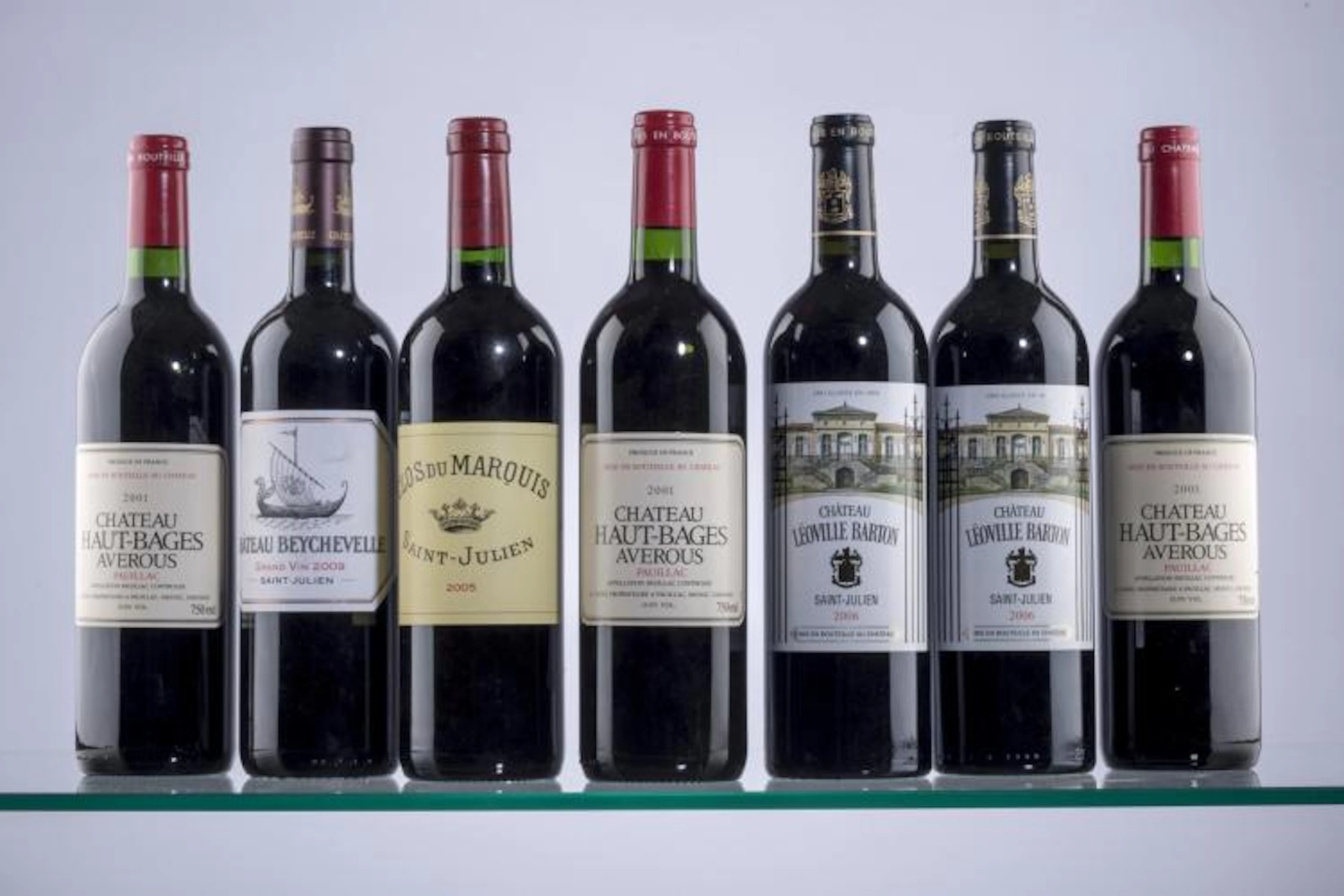 Lot de 7 vins de Saint Julien