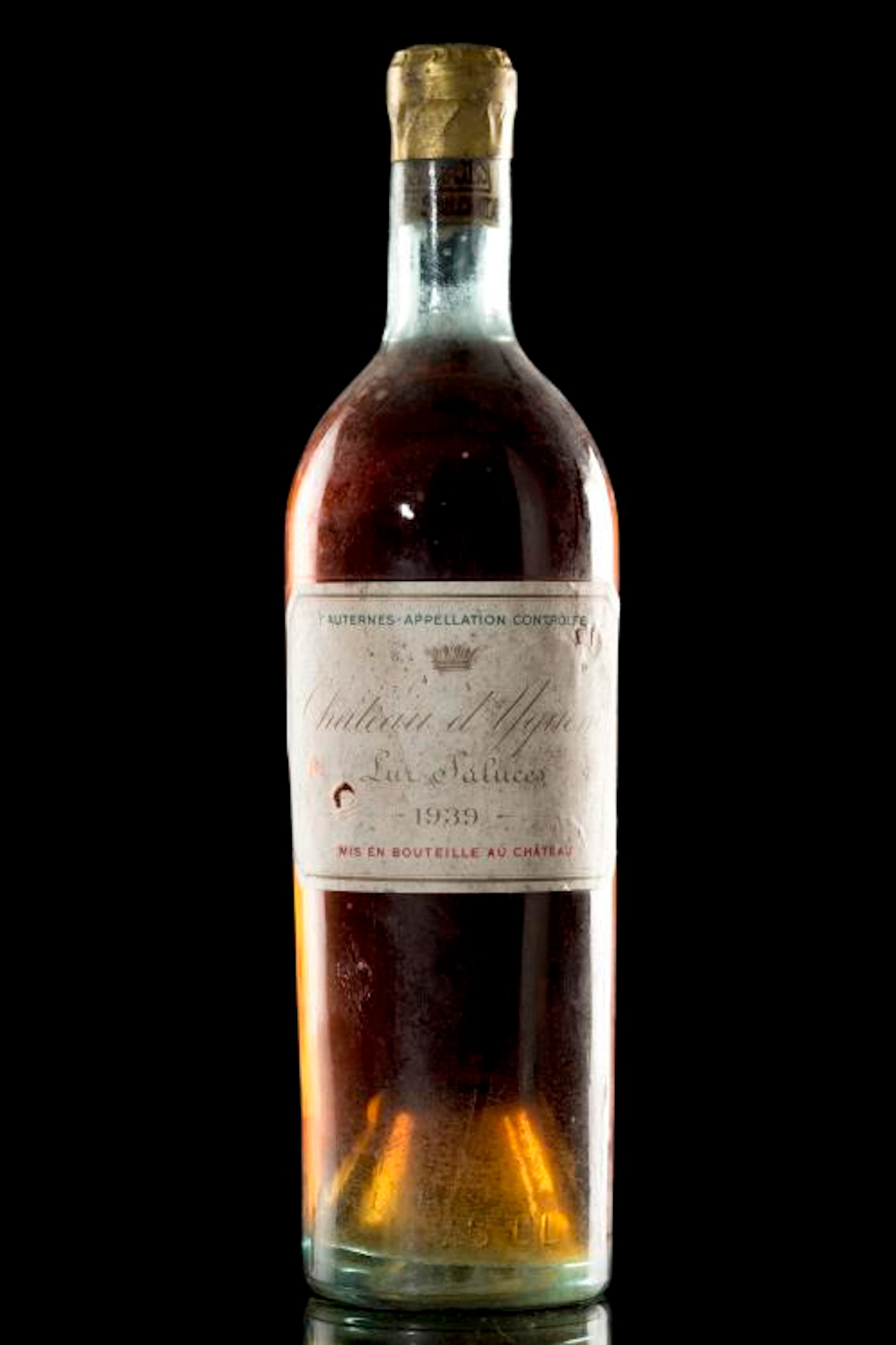 Bouteille Château d'Yquem sur Jaluces, Sauterne de 1939, 75 cl