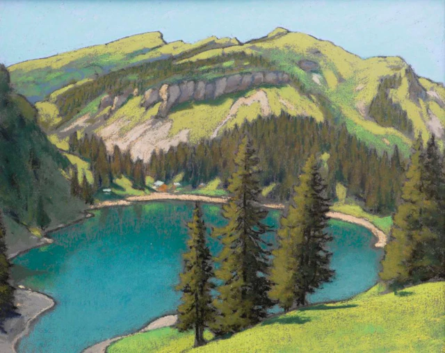 François Birbaum (1872-1947), "Le lac des Chavonnes"