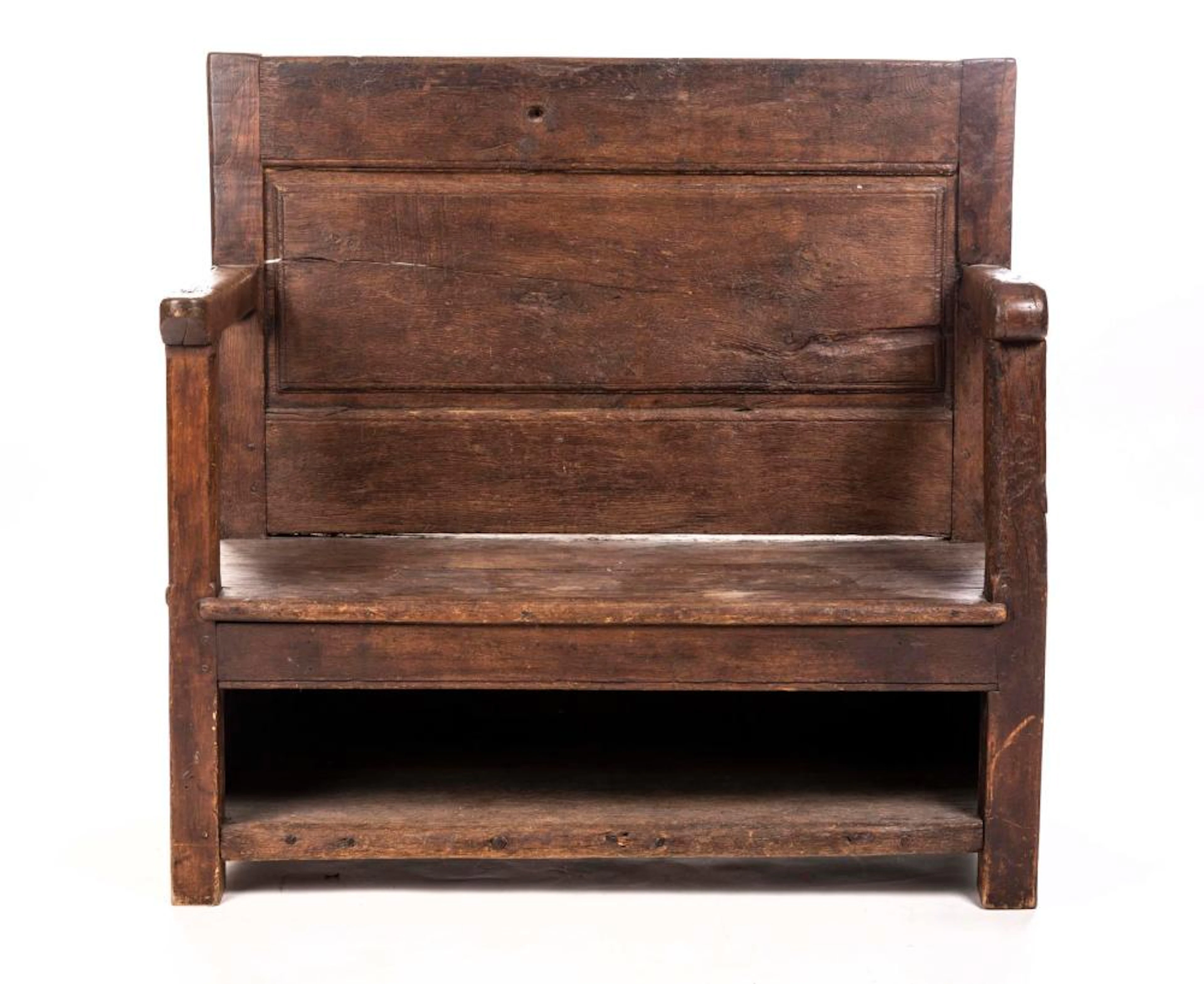 Banc rustique espagnol accompagné d'un casabanco rustique espagnol en chêne