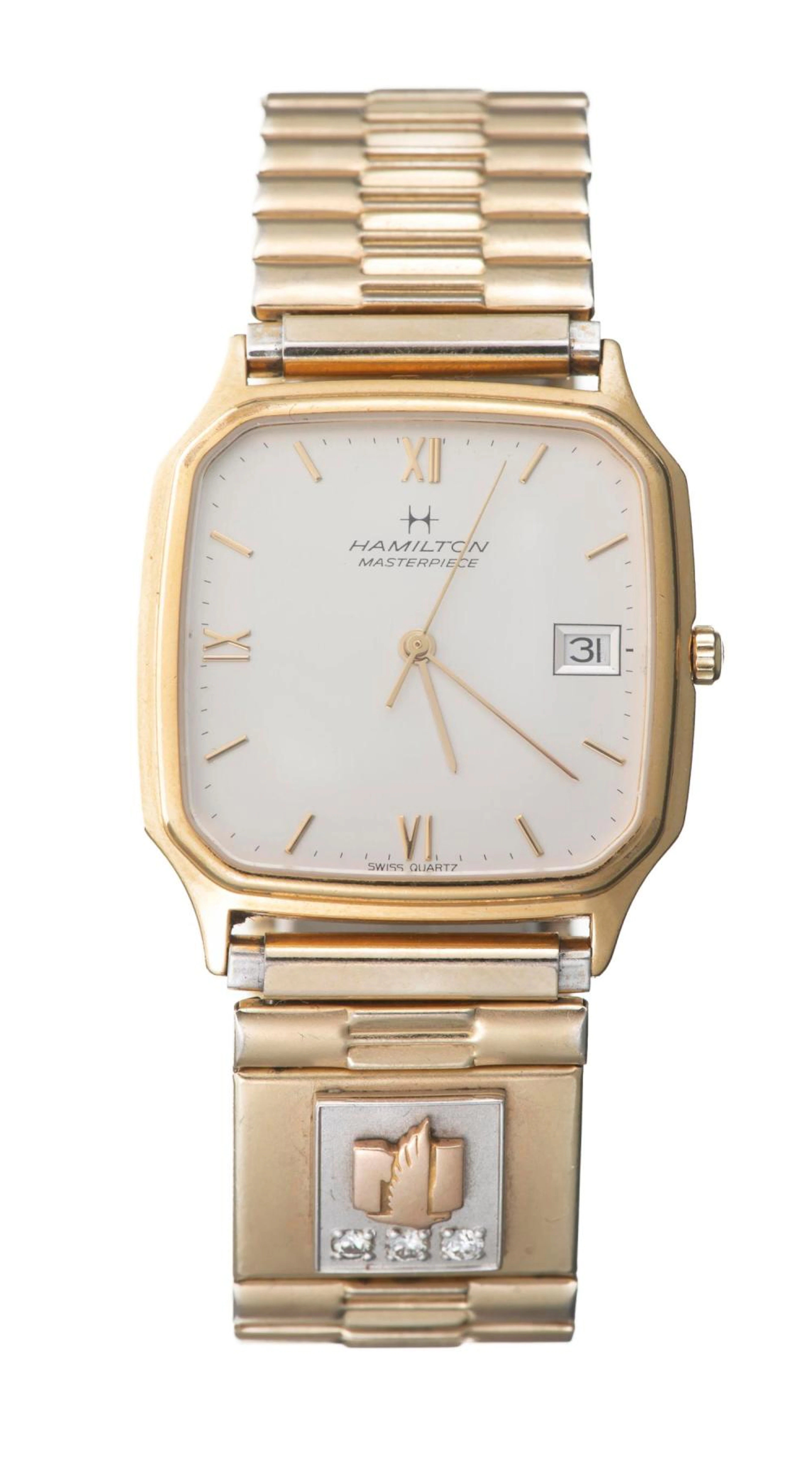 Montre-bracelet homme Hamilton à quartz plaqué or