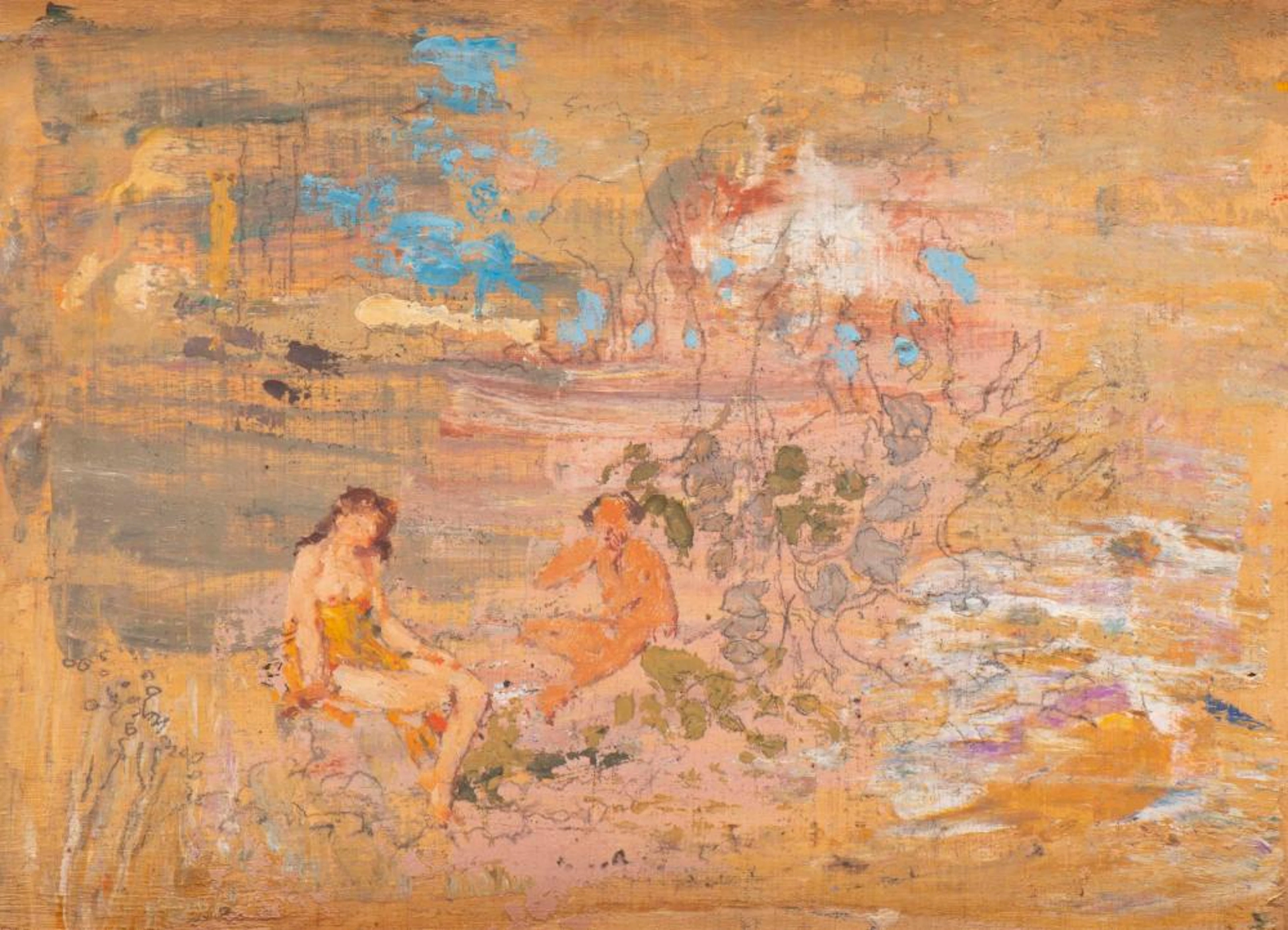 Ker-Xavier ROUSSEL (1867-1944) attr."Sur les rives du lac"