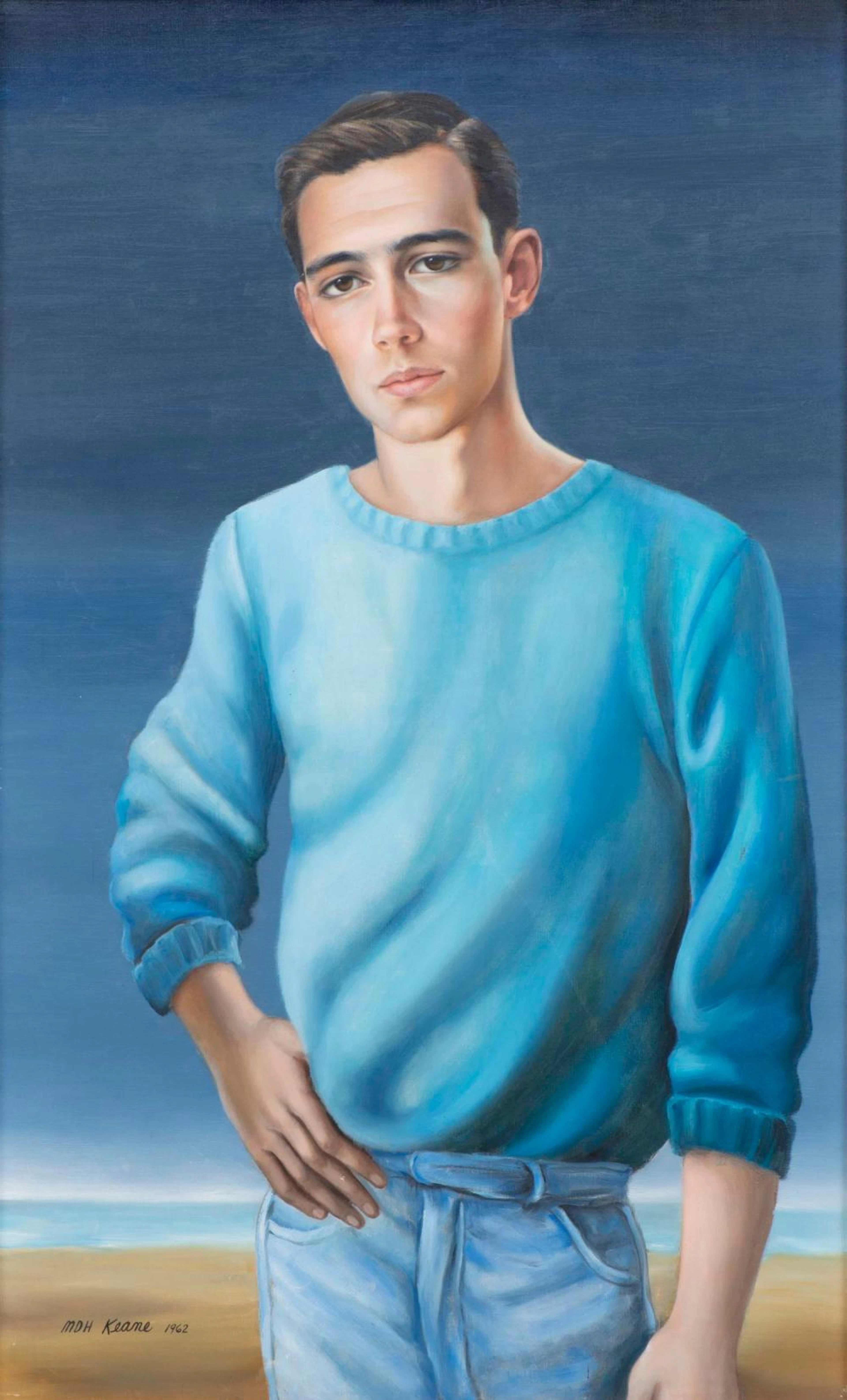 Margaret KEANE (1927), Jeune homme, huile 1962