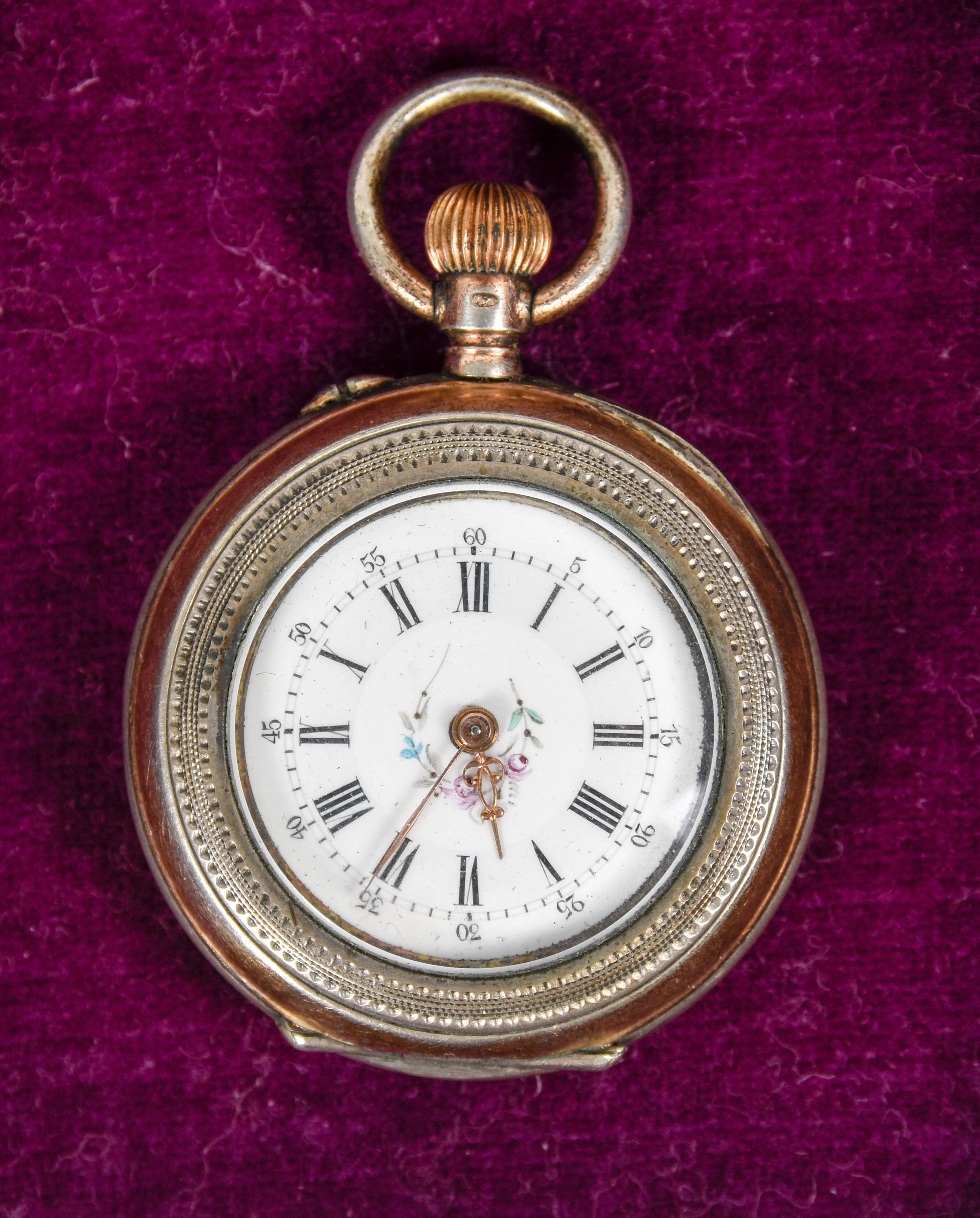 Antike Taschenuhr, Silber, um 1905.