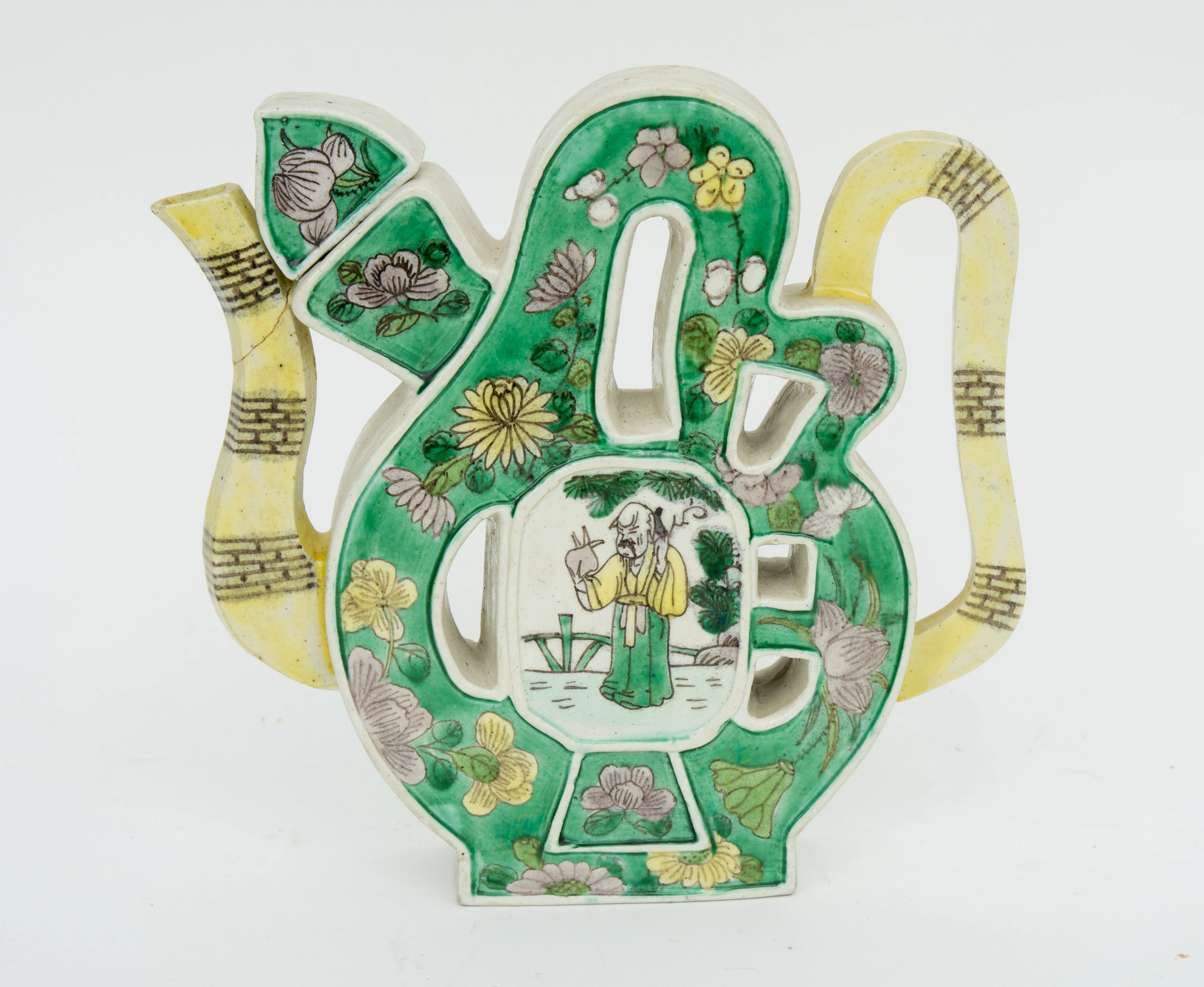 WEINKANNE Chinesisch aus Keramik in `fu`-Form.